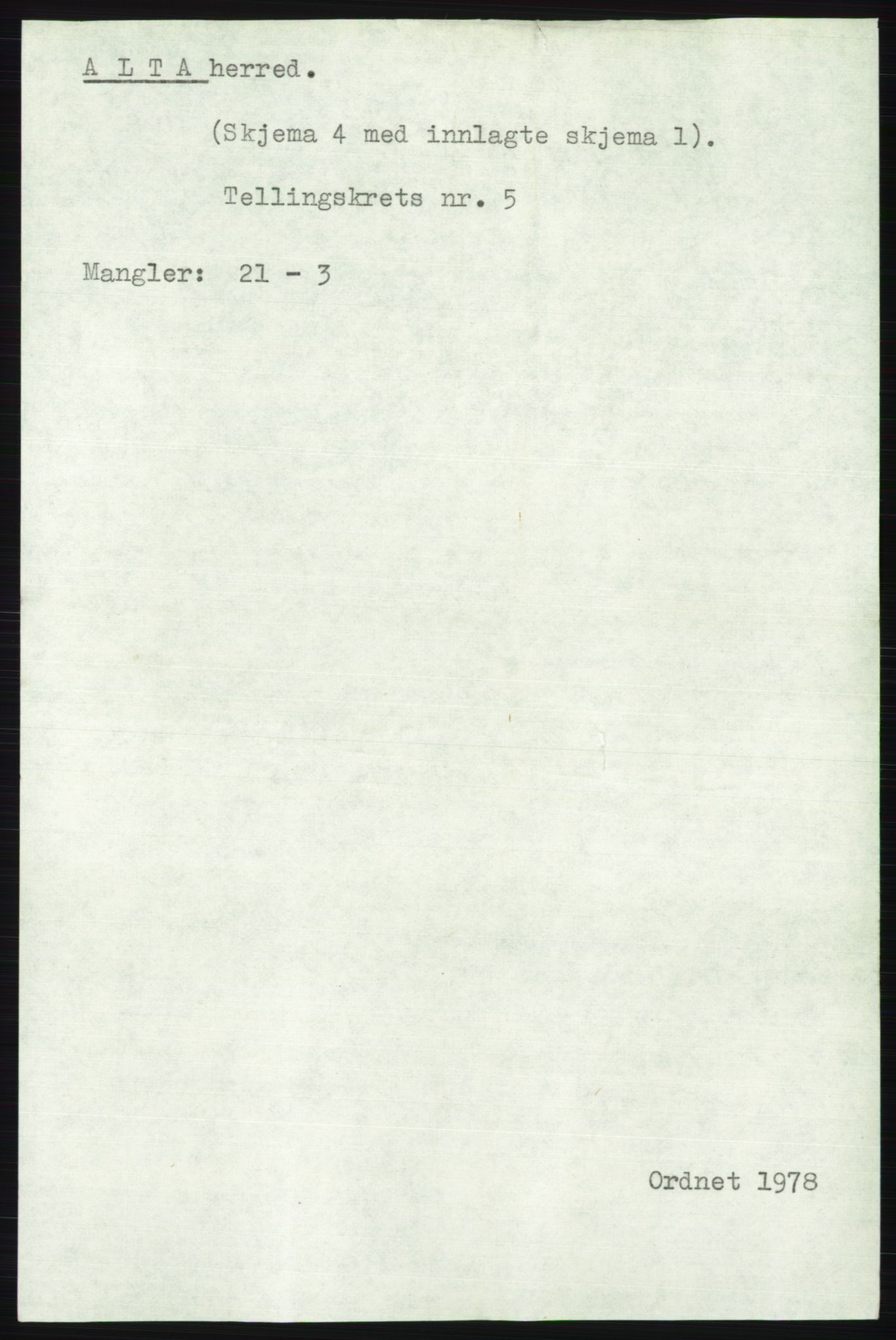 SATØ, 1920 census for Alta, 1920, p. 3446