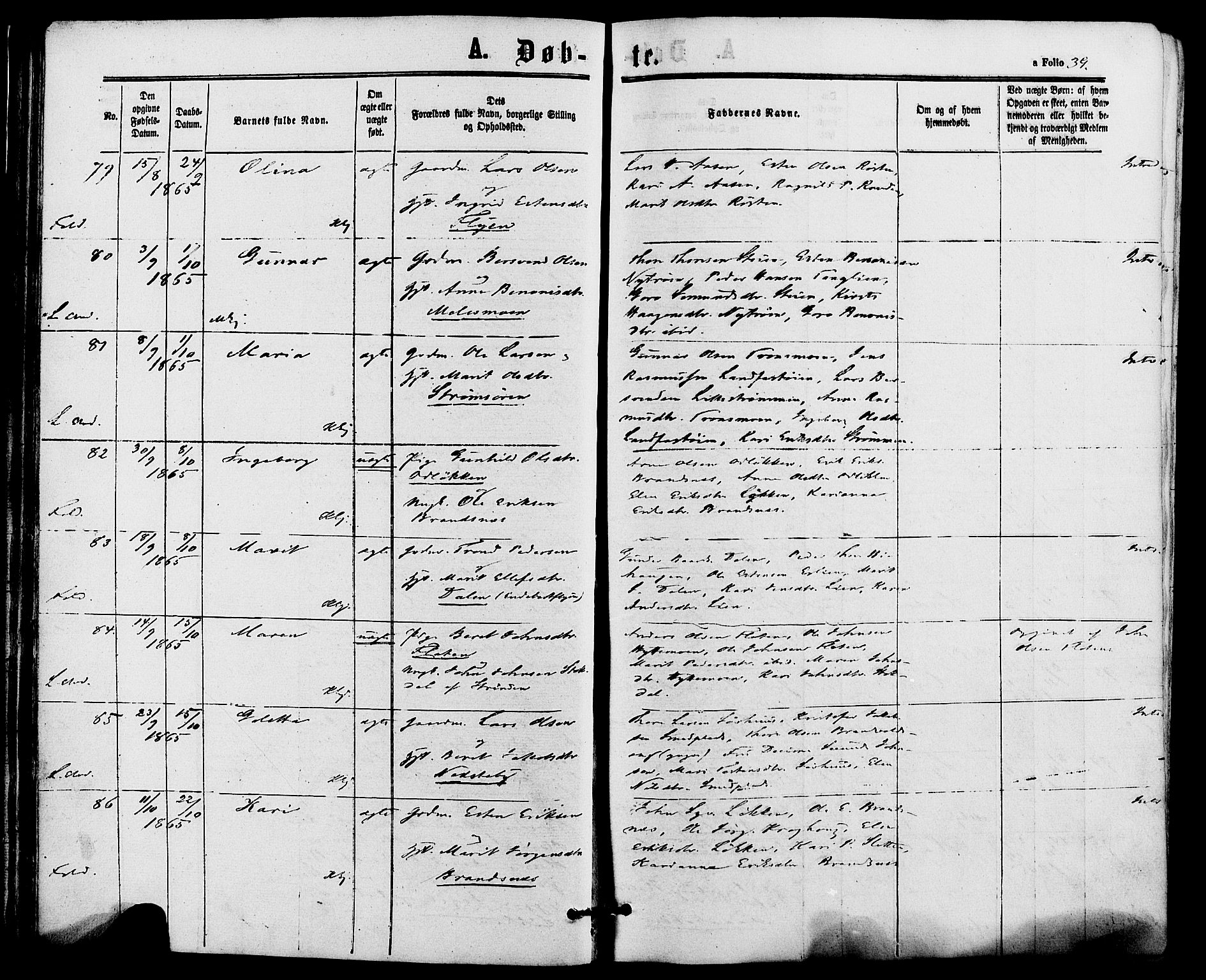 Alvdal prestekontor, AV/SAH-PREST-060/H/Ha/Haa/L0001: Parish register (official) no. 1, 1863-1882, p. 39