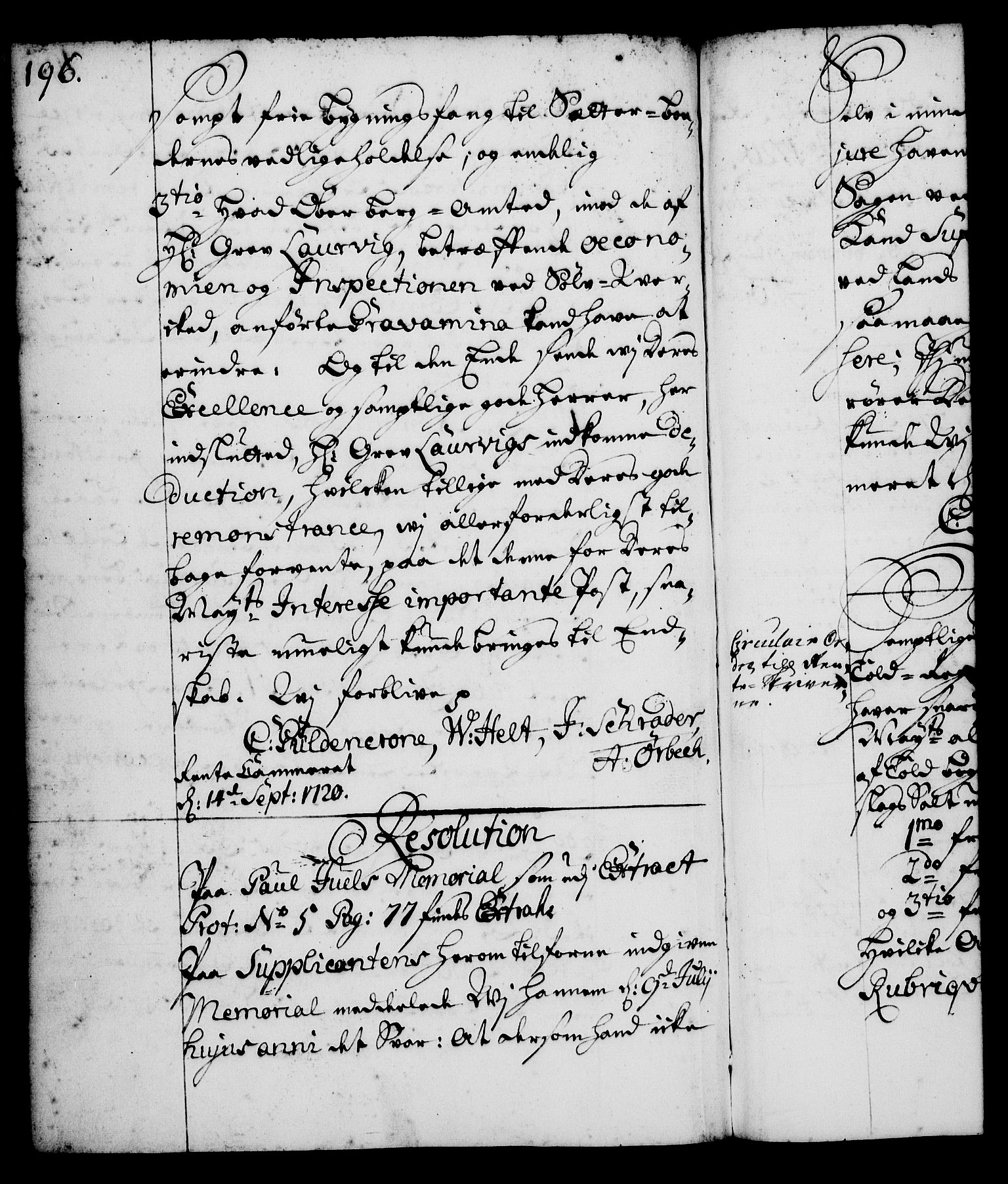 Rentekammeret, Kammerkanselliet, RA/EA-3111/G/Gg/Gga/L0001: Norsk ekspedisjonsprotokoll med register (merket RK 53.1), 1720-1723, p. 196