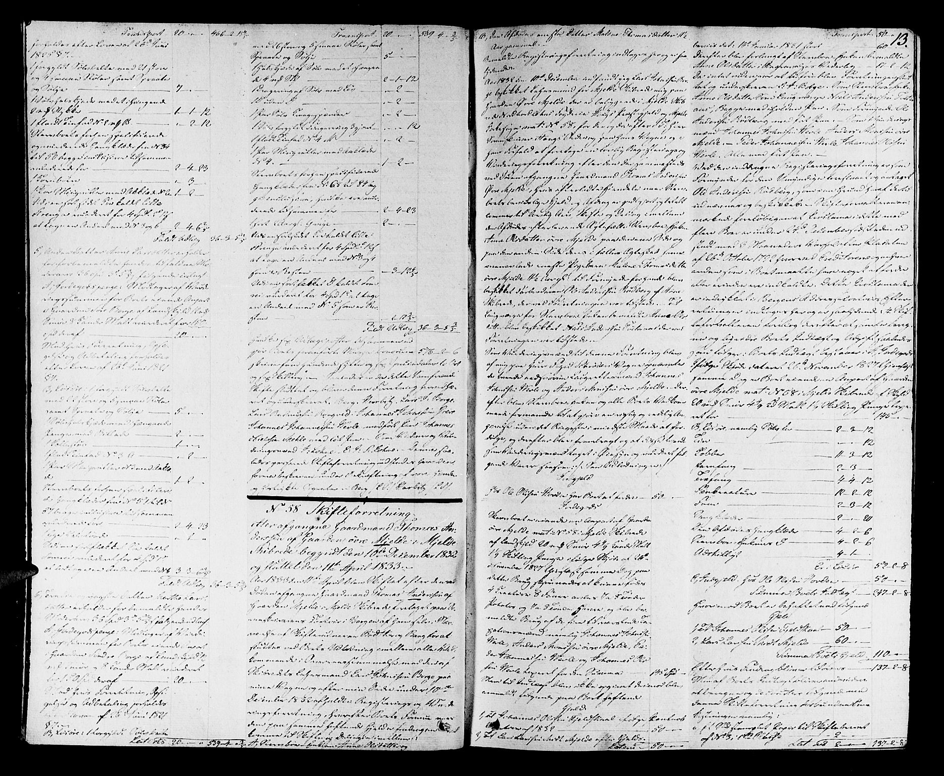 Nordhordland sorenskrivar, AV/SAB-A-2901/1/H/Ha/L0019: Skifteprotokollar Nordhordland , 1833-1837, p. 12b-13a