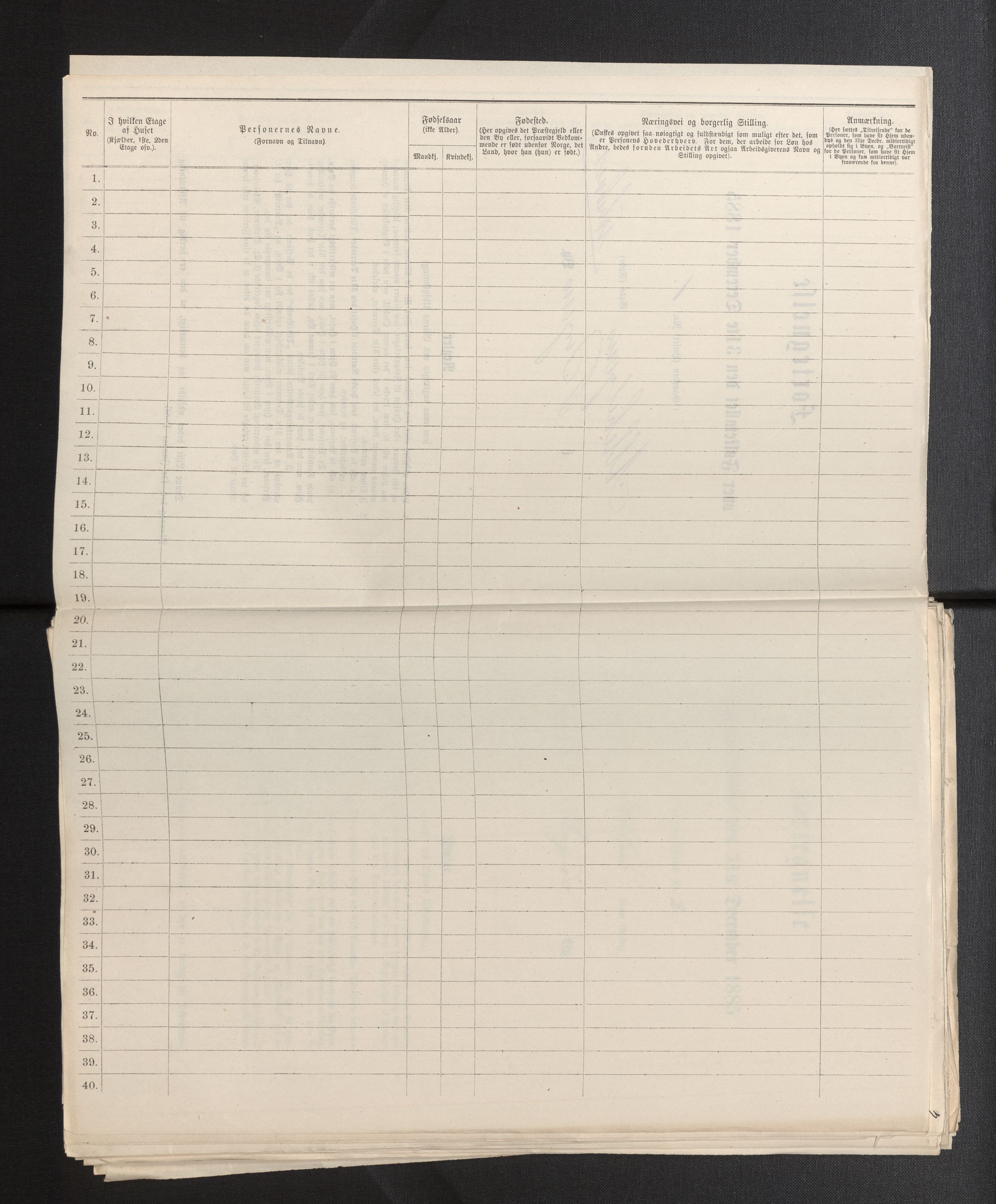 SAB, 1885 census for 1301 Bergen, 1885, p. 135