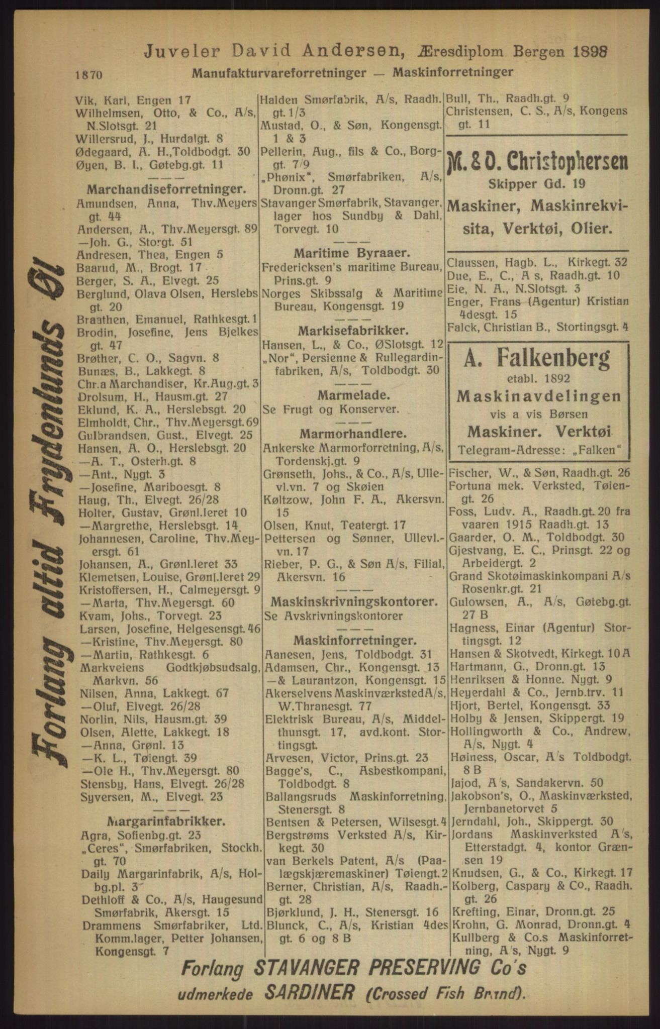 Kristiania/Oslo adressebok, PUBL/-, 1915, p. 1870