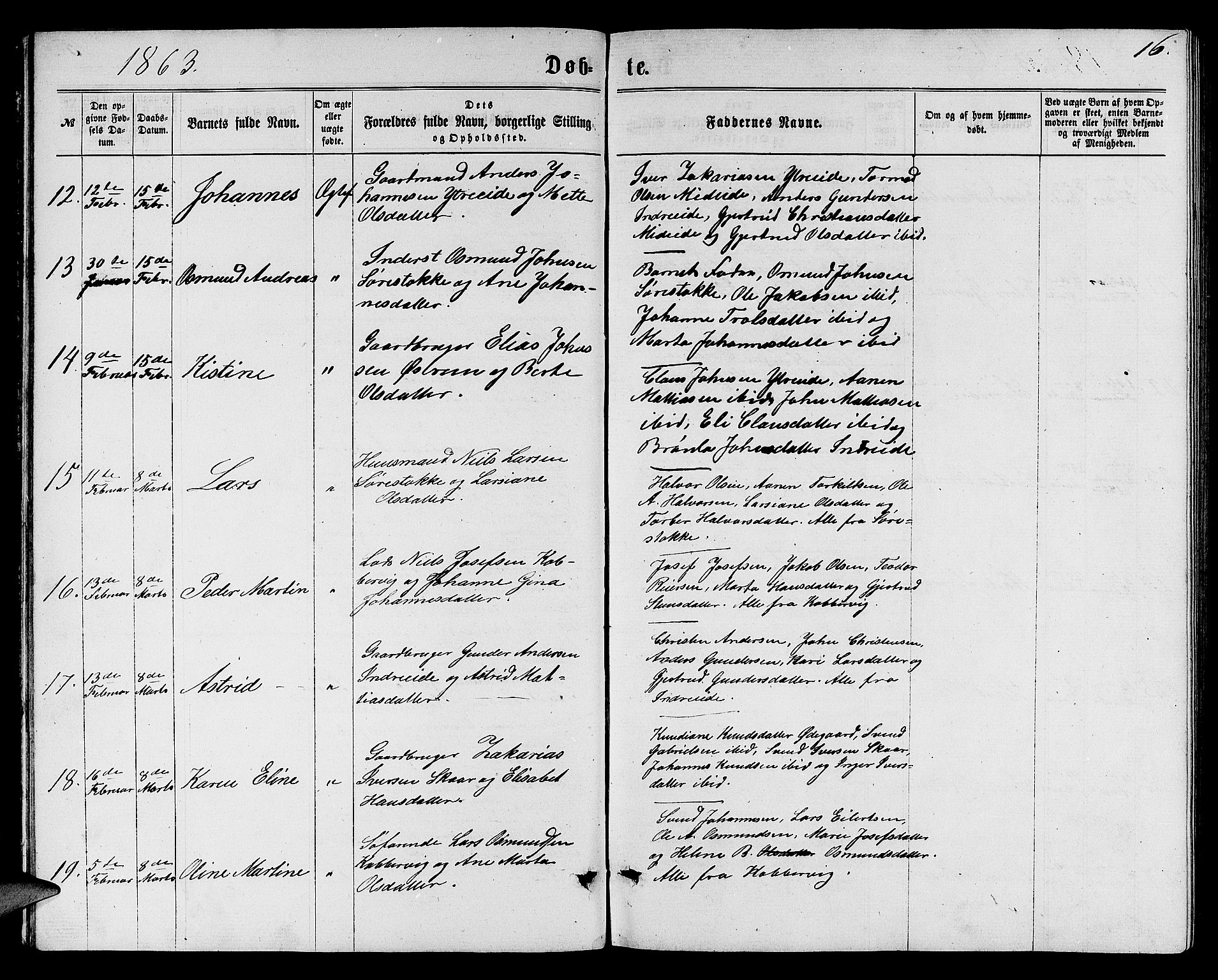 Avaldsnes sokneprestkontor, AV/SAST-A -101851/H/Ha/Hab/L0004: Parish register (copy) no. B 4, 1861-1876, p. 16