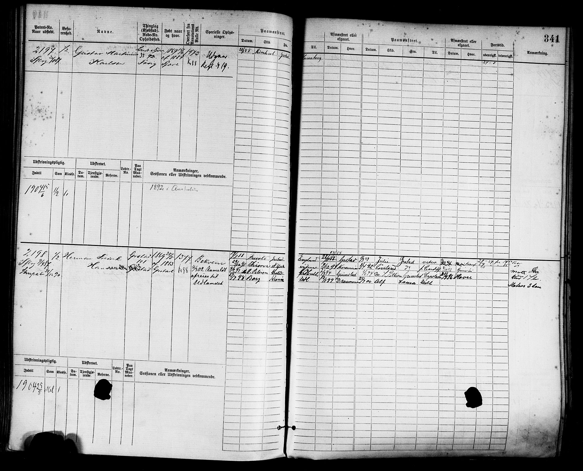 Grimstad mønstringskrets, AV/SAK-2031-0013/F/Fb/L0003: Hovedrulle nr 1517-2276, F-6, 1877-1888, p. 353