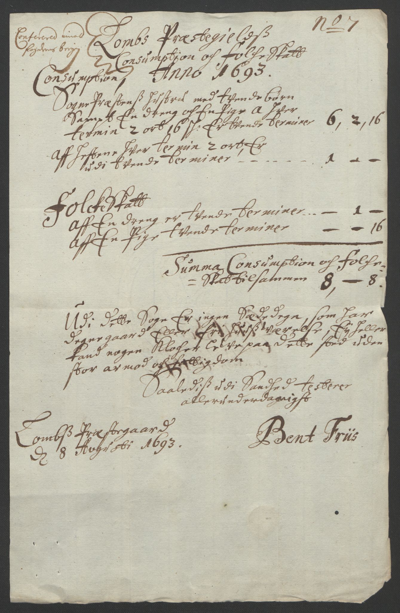 Rentekammeret inntil 1814, Reviderte regnskaper, Fogderegnskap, AV/RA-EA-4092/R17/L1167: Fogderegnskap Gudbrandsdal, 1693, p. 337