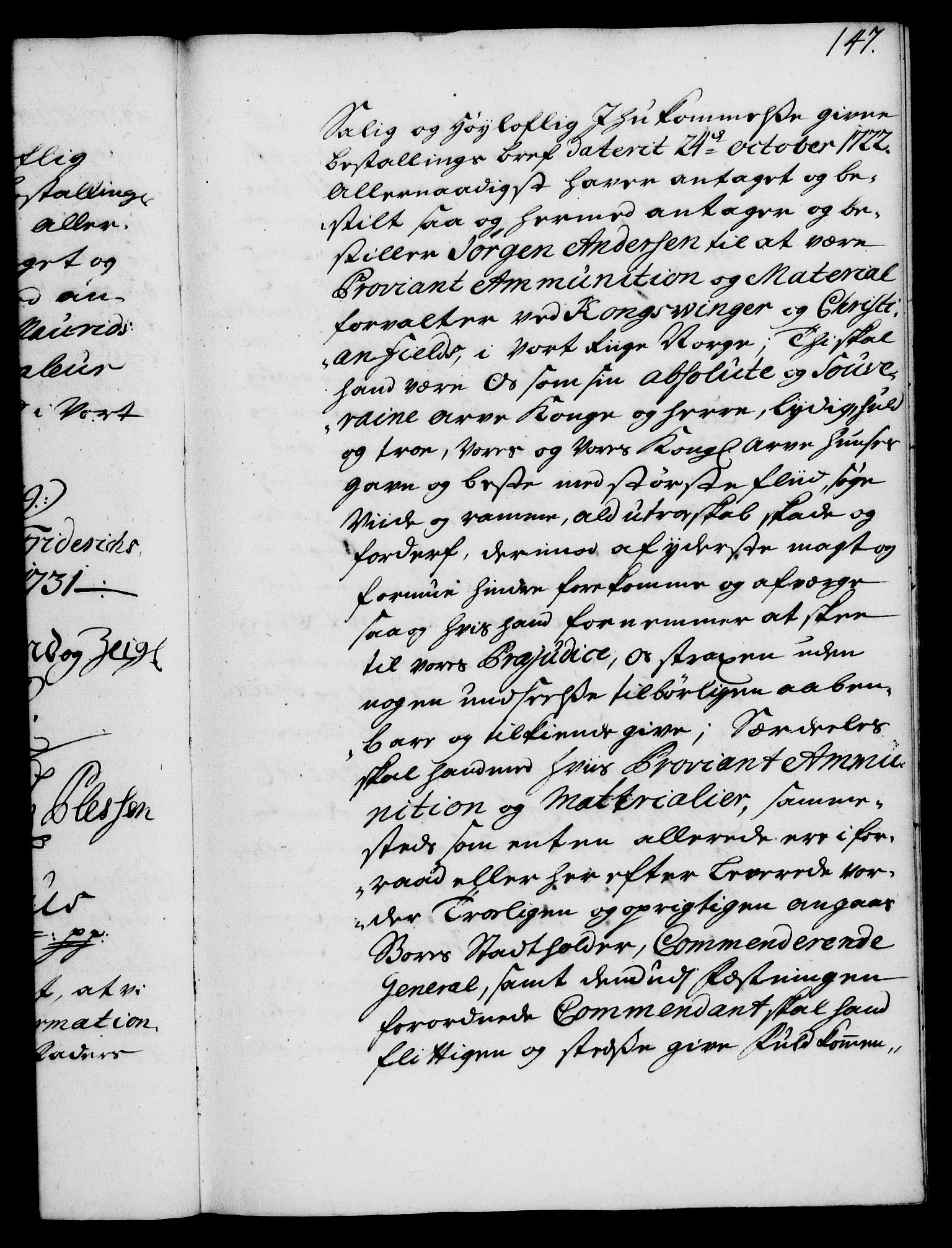 Rentekammeret, Kammerkanselliet, RA/EA-3111/G/Gg/Ggg/L0001: Norsk konfirmasjonsbestallingsprotokoll med register (merket RK 53.31), 1731-1737, p. 147