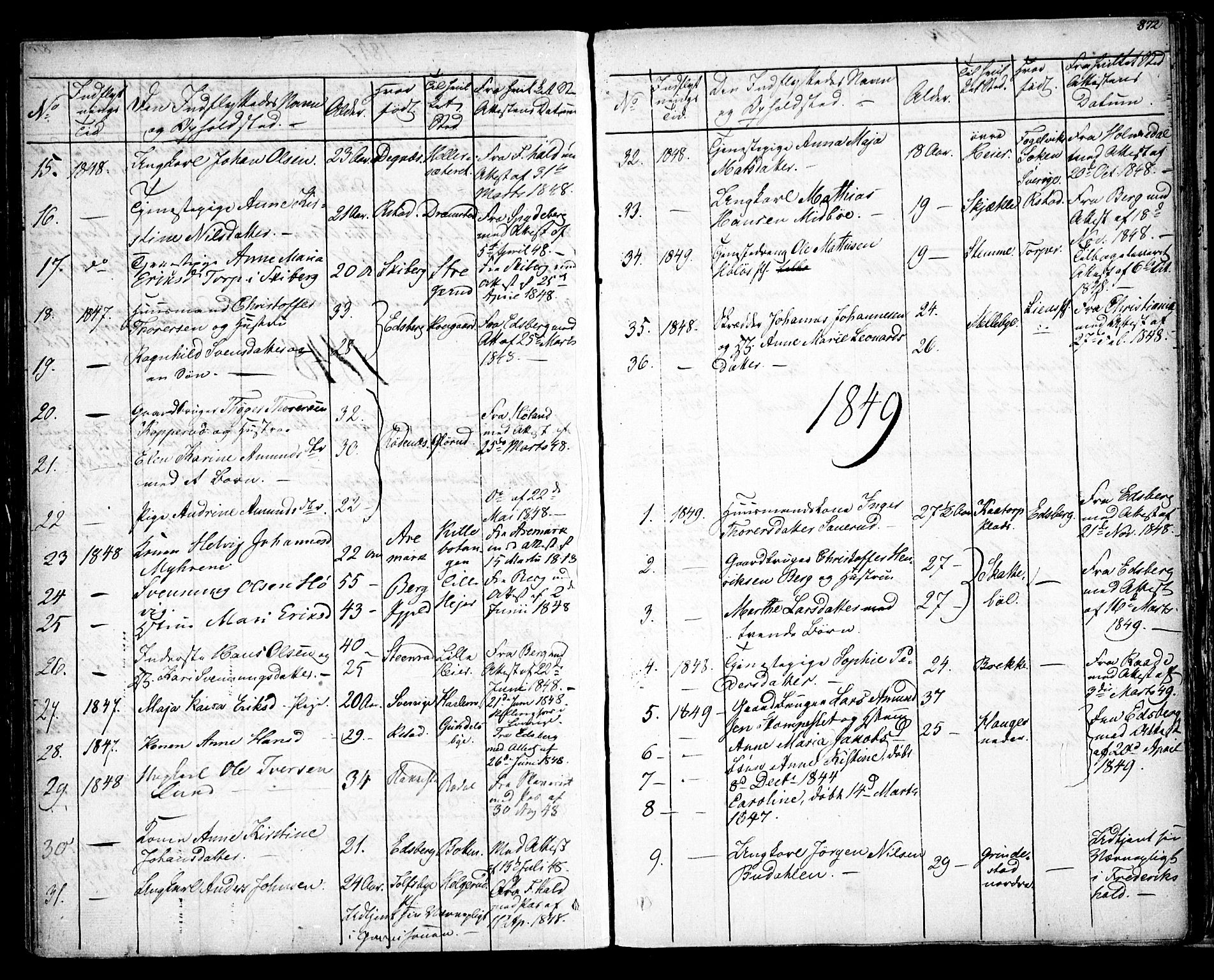 Rakkestad prestekontor Kirkebøker, SAO/A-2008/F/Fa/L0008: Parish register (official) no. I 8, 1842-1849, p. 871-872