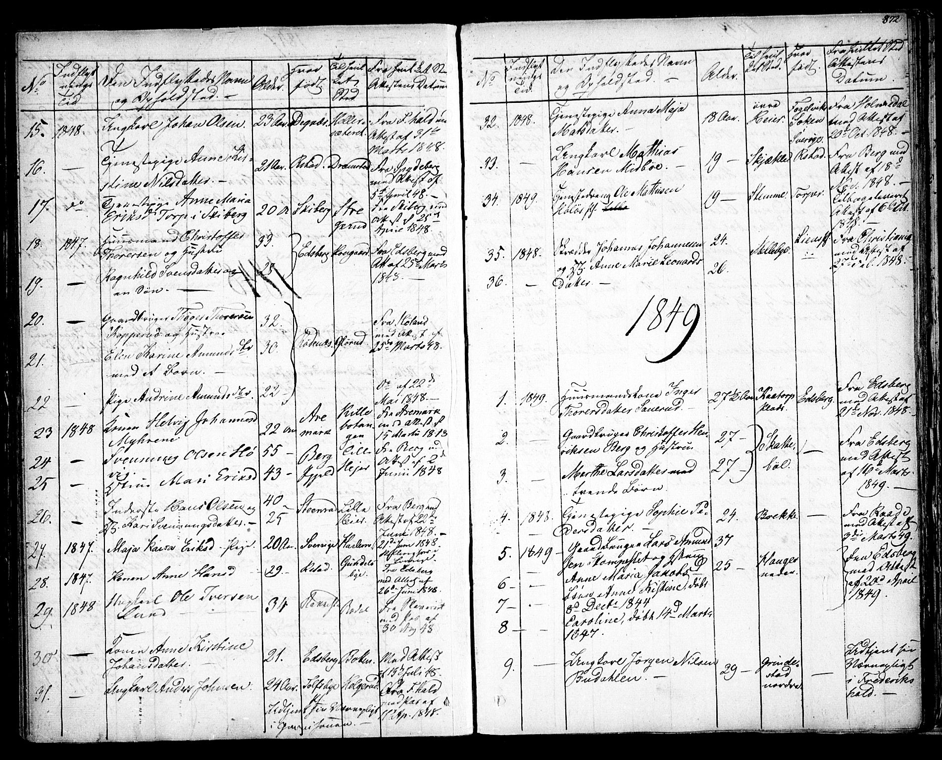 Rakkestad prestekontor Kirkebøker, AV/SAO-A-2008/F/Fa/L0008: Parish register (official) no. I 8, 1842-1849, p. 871-872