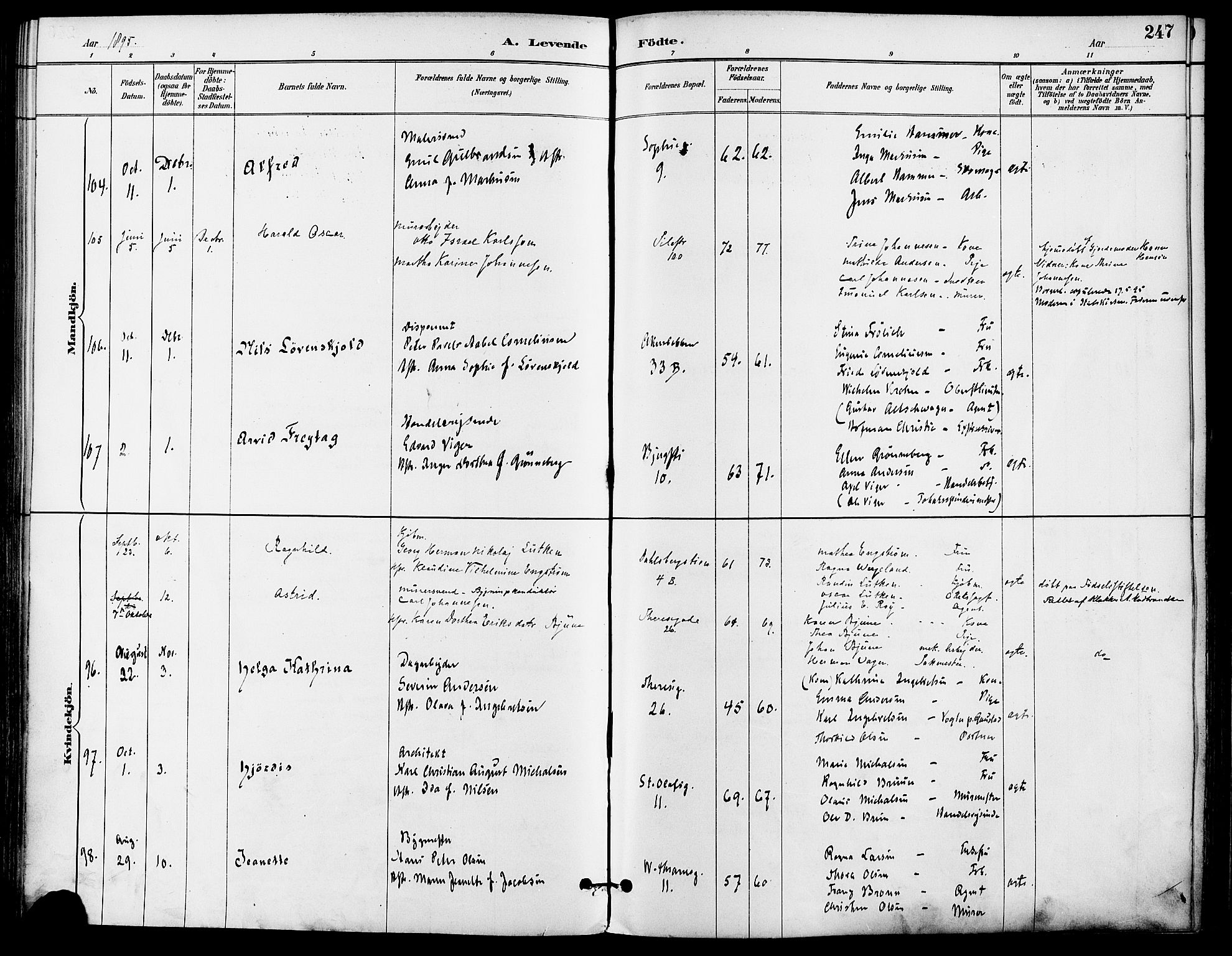 Gamle Aker prestekontor Kirkebøker, AV/SAO-A-10617a/F/L0008: Parish register (official) no. 8, 1887-1896, p. 247