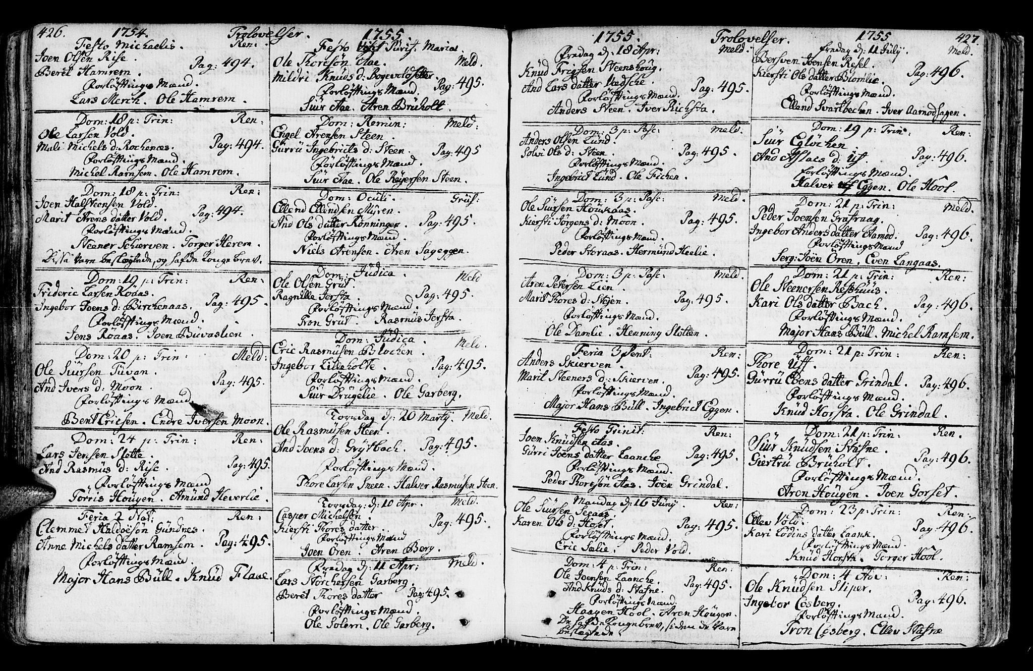 Ministerialprotokoller, klokkerbøker og fødselsregistre - Sør-Trøndelag, SAT/A-1456/672/L0851: Parish register (official) no. 672A04, 1751-1775, p. 426-427