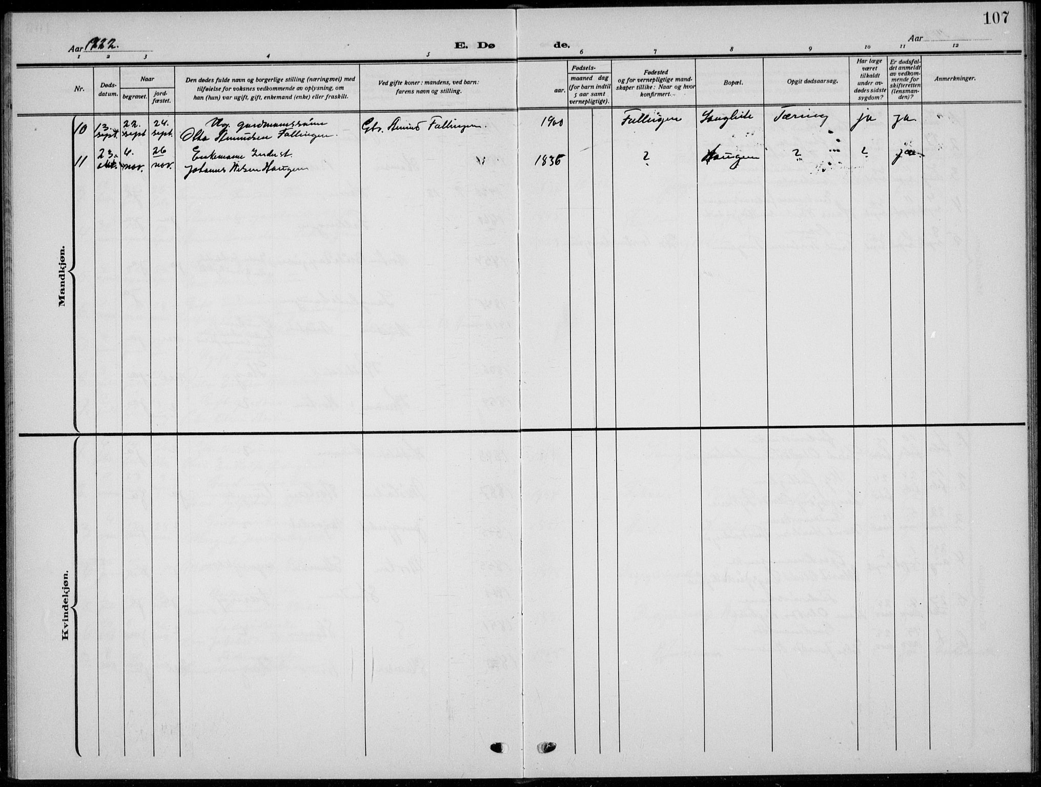 Skjåk prestekontor, AV/SAH-PREST-072/H/Ha/Hab/L0005: Parish register (copy) no. 5, 1922-1936, p. 107