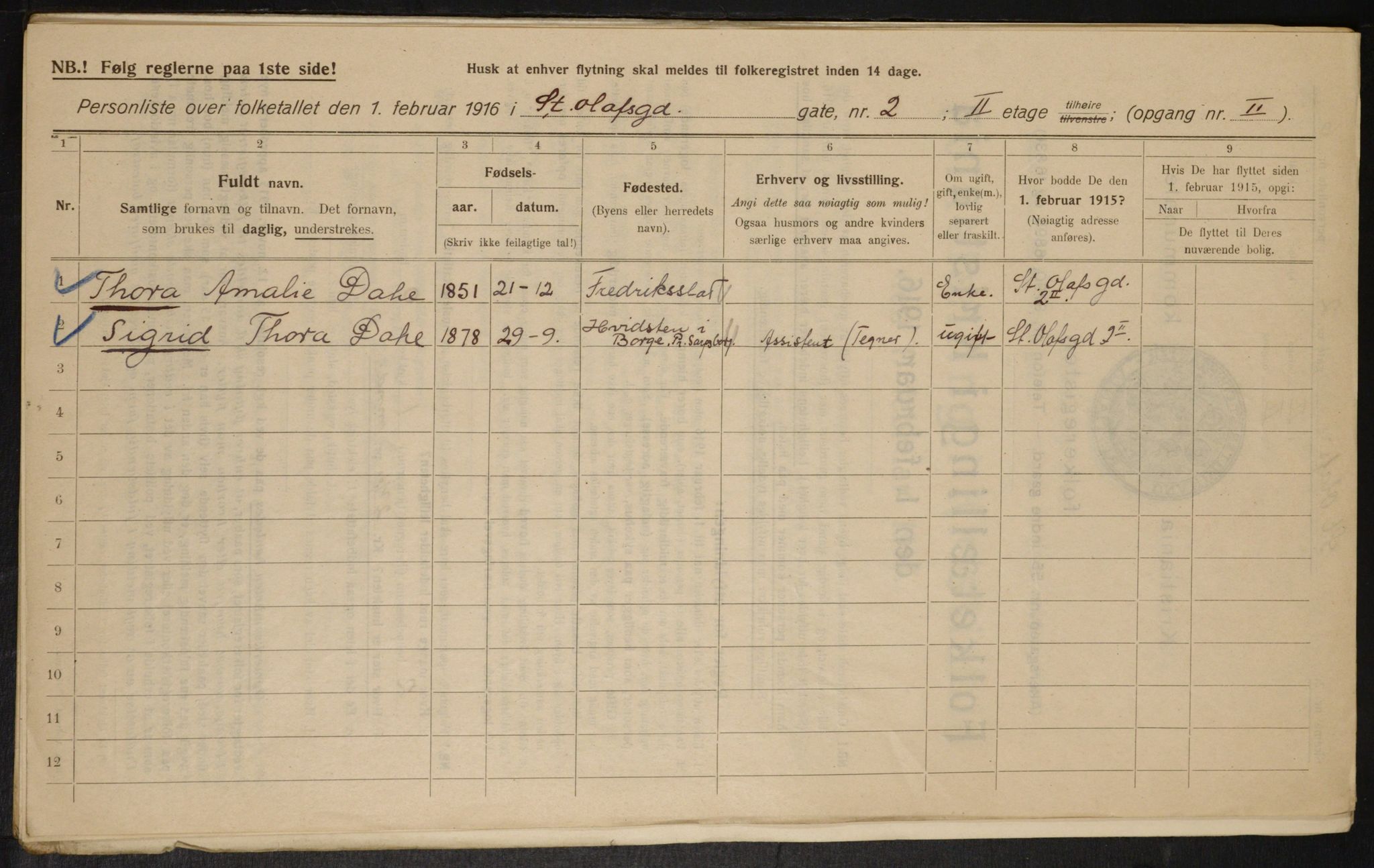 OBA, Municipal Census 1916 for Kristiania, 1916, p. 90169