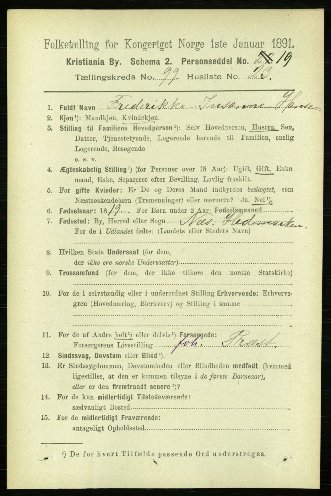 RA, 1891 census for 0301 Kristiania, 1891, p. 48988
