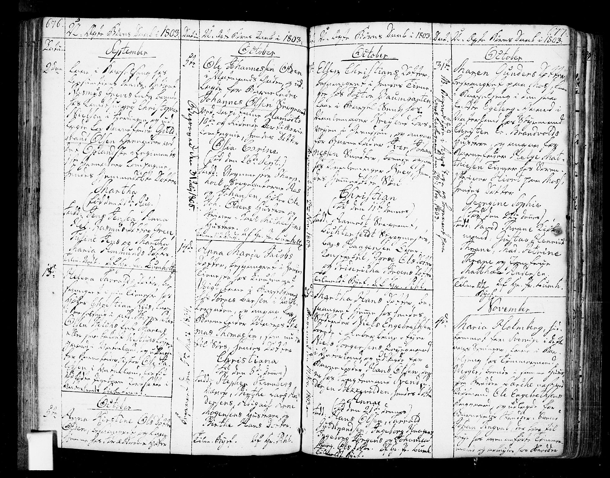 Oslo domkirke Kirkebøker, SAO/A-10752/F/Fa/L0005: Parish register (official) no. 5, 1787-1806, p. 676-677