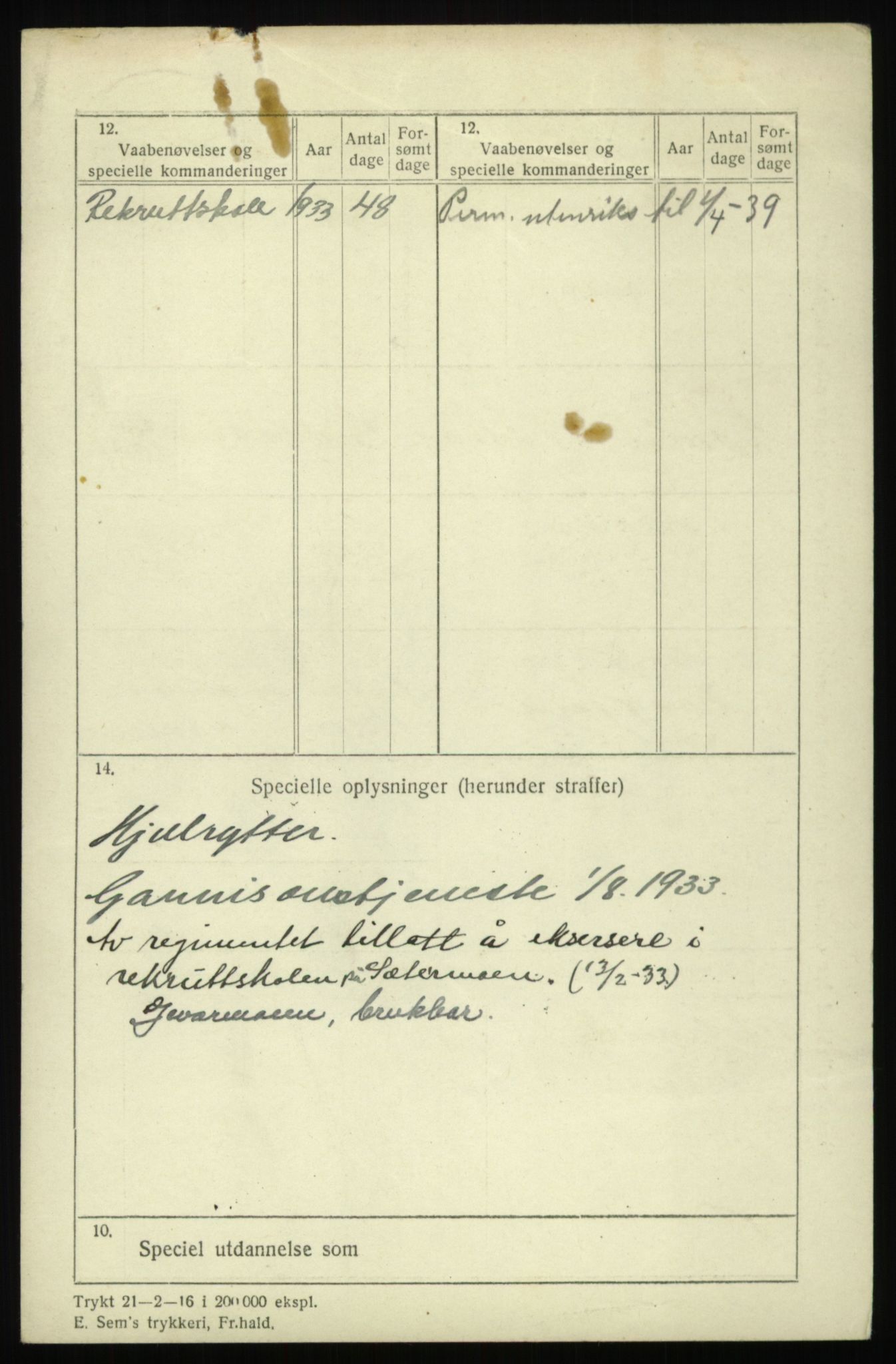 Forsvaret, Troms infanteriregiment nr. 16, AV/RA-RAFA-3146/P/Pa/L0017: Rulleblad for regimentets menige mannskaper, årsklasse 1933, 1933, p. 996