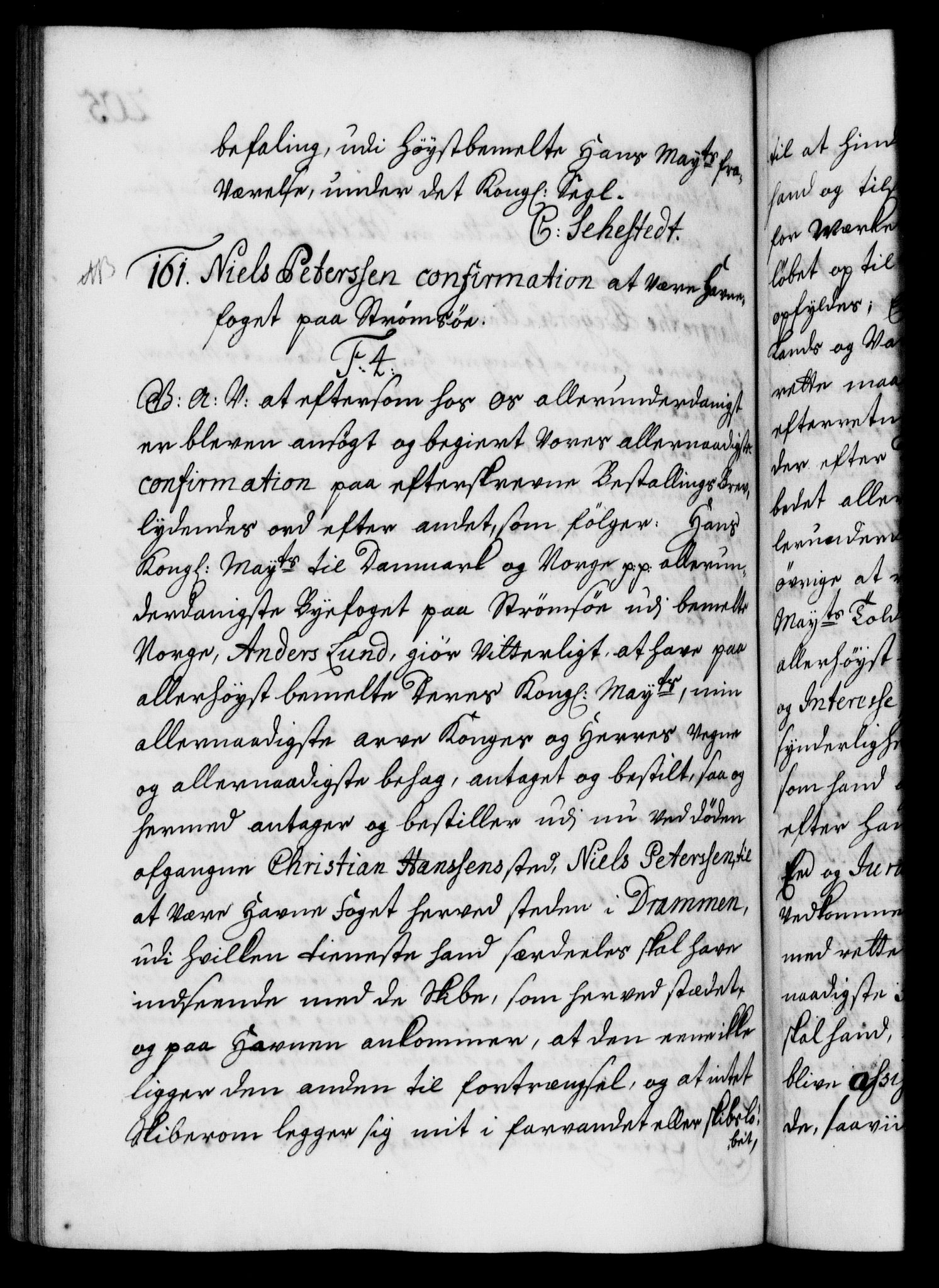 Danske Kanselli 1572-1799, AV/RA-EA-3023/F/Fc/Fca/Fcaa/L0022: Norske registre, 1716-1719, p. 205b