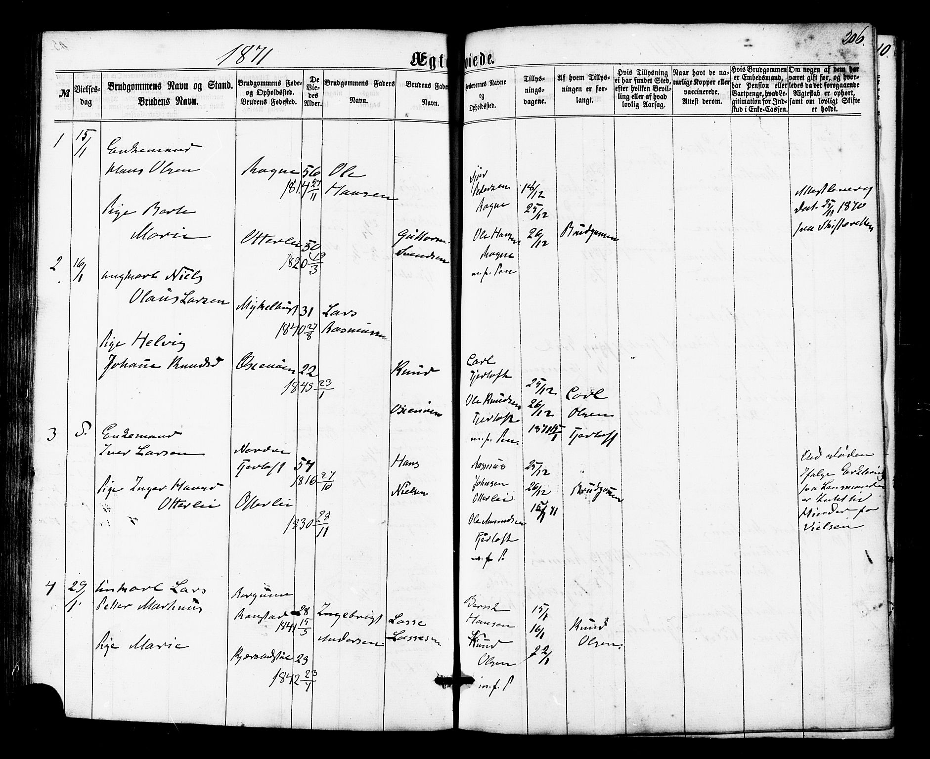 Ministerialprotokoller, klokkerbøker og fødselsregistre - Møre og Romsdal, AV/SAT-A-1454/536/L0498: Parish register (official) no. 536A07, 1862-1875, p. 206