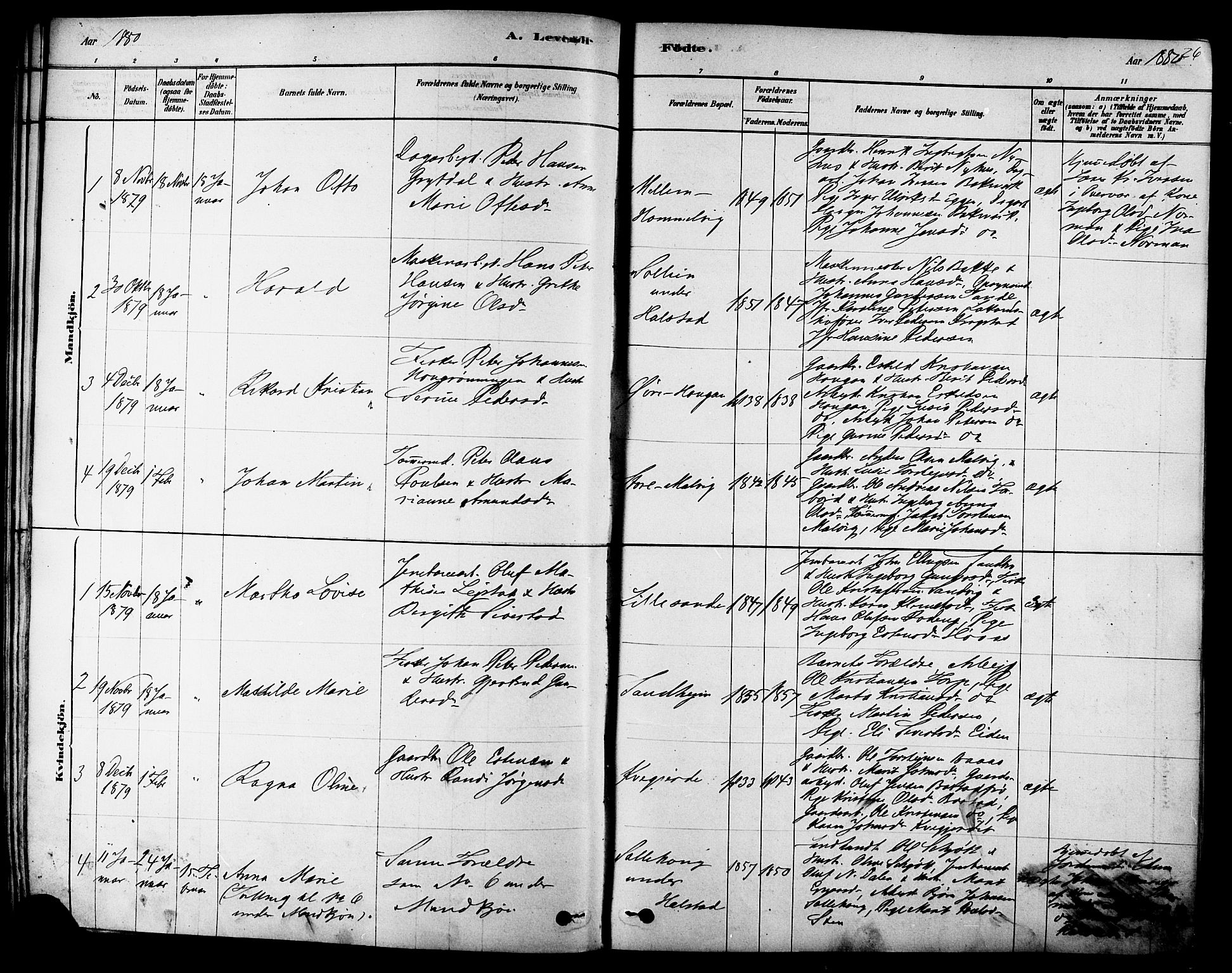 Ministerialprotokoller, klokkerbøker og fødselsregistre - Sør-Trøndelag, SAT/A-1456/616/L0410: Parish register (official) no. 616A07, 1878-1893, p. 26