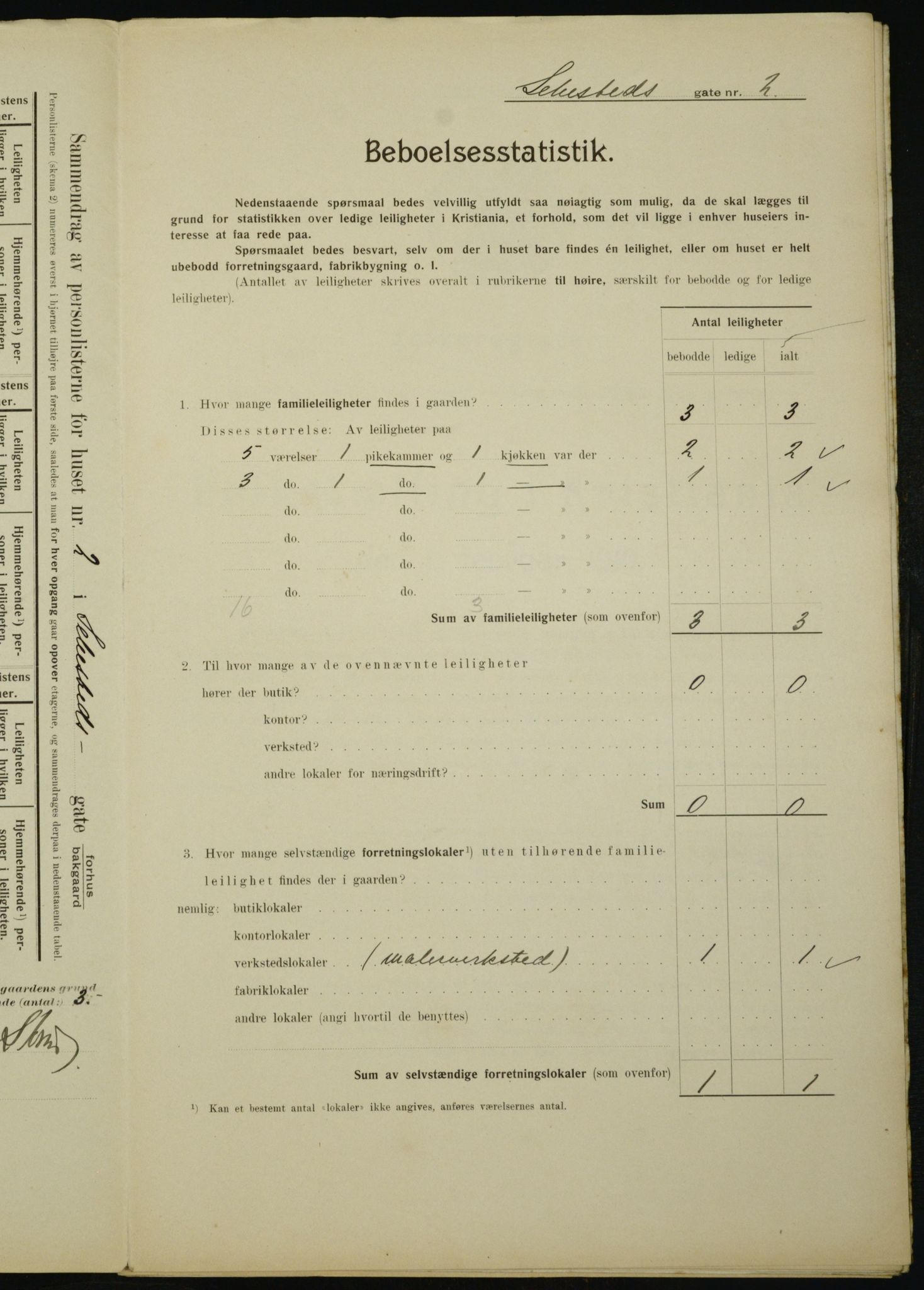 OBA, Municipal Census 1910 for Kristiania, 1910, p. 89543