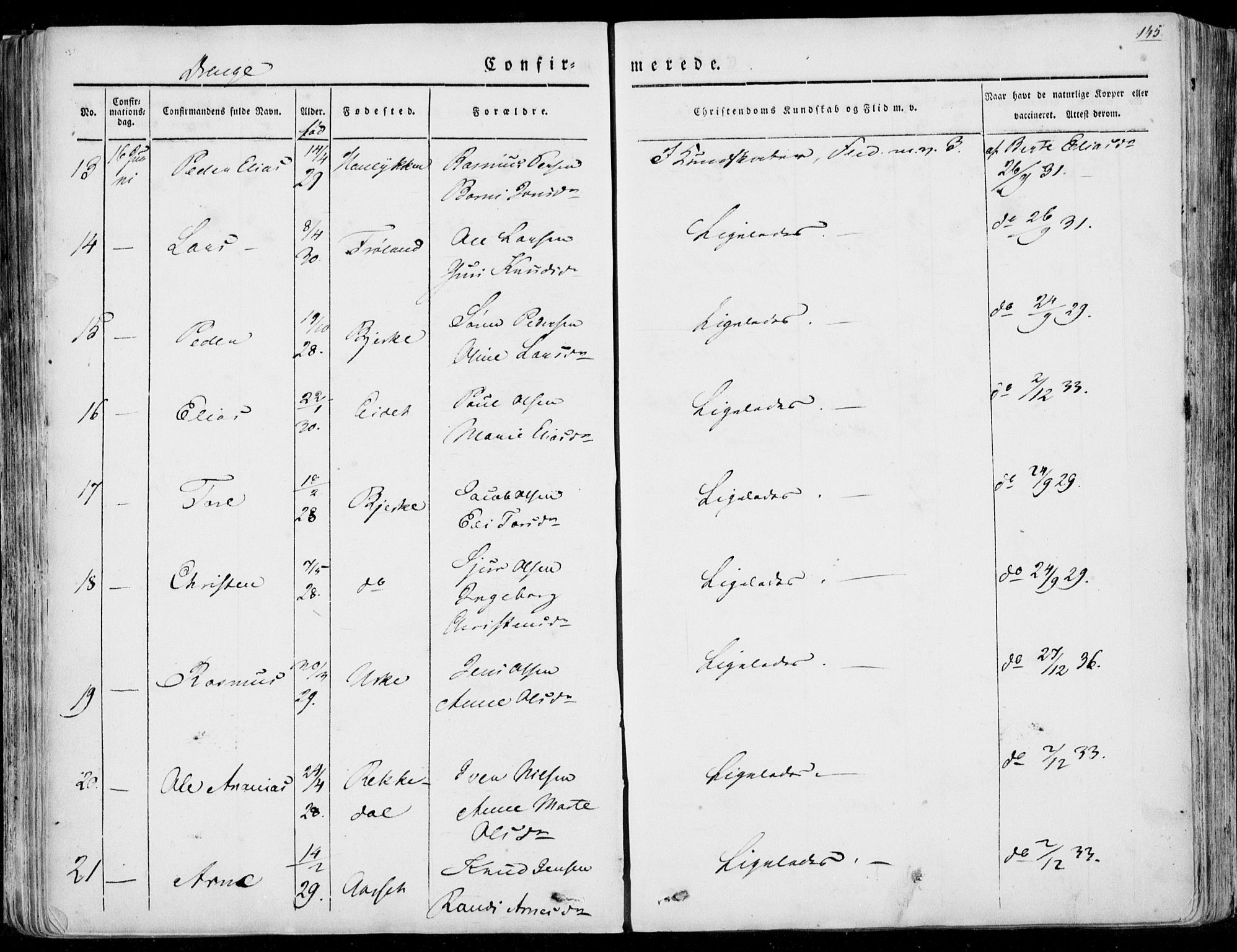 Ministerialprotokoller, klokkerbøker og fødselsregistre - Møre og Romsdal, SAT/A-1454/515/L0208: Parish register (official) no. 515A04, 1830-1846, p. 145