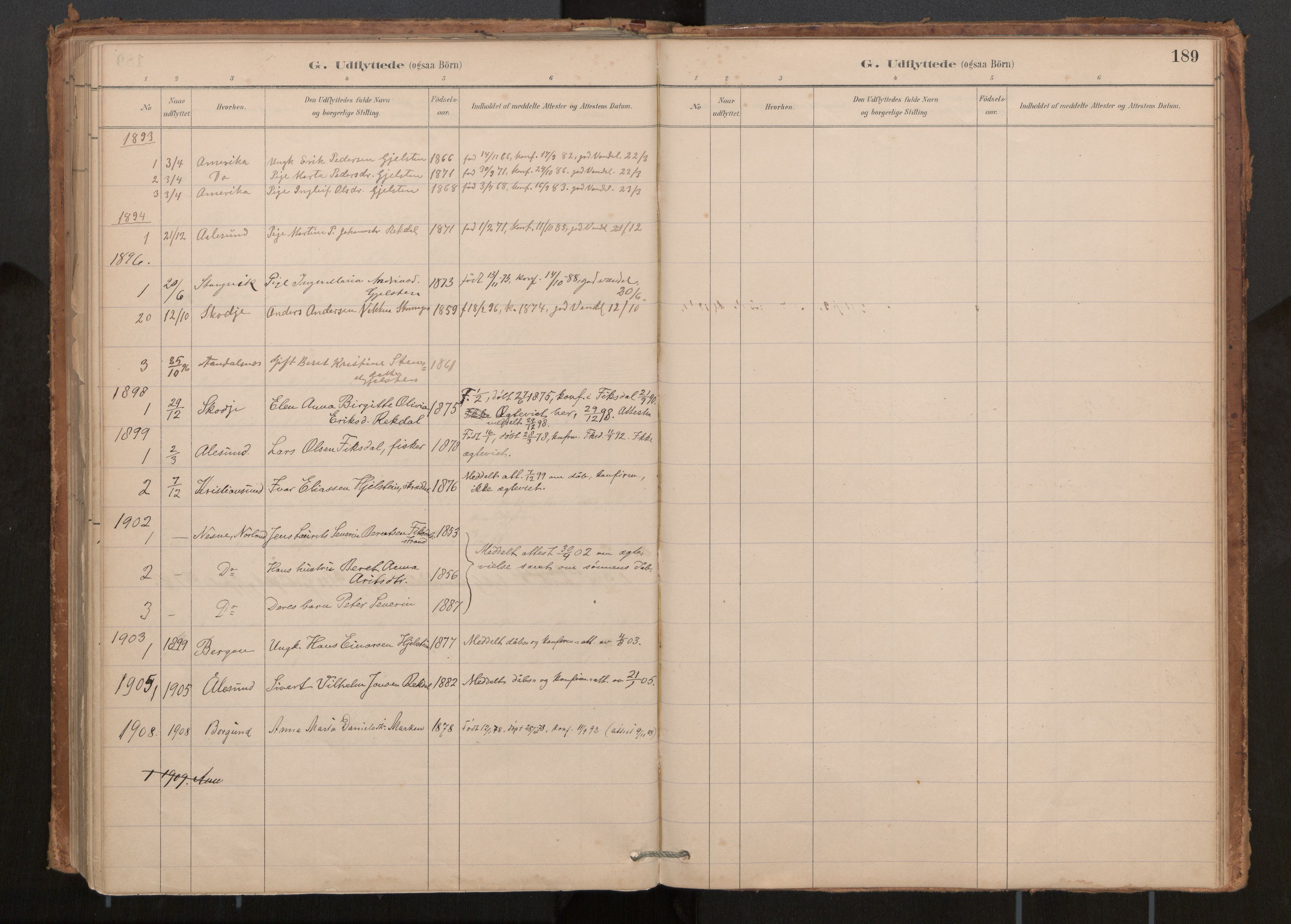 Ministerialprotokoller, klokkerbøker og fødselsregistre - Møre og Romsdal, AV/SAT-A-1454/540/L0540a: Parish register (official) no. 540A02, 1884-1908, p. 189