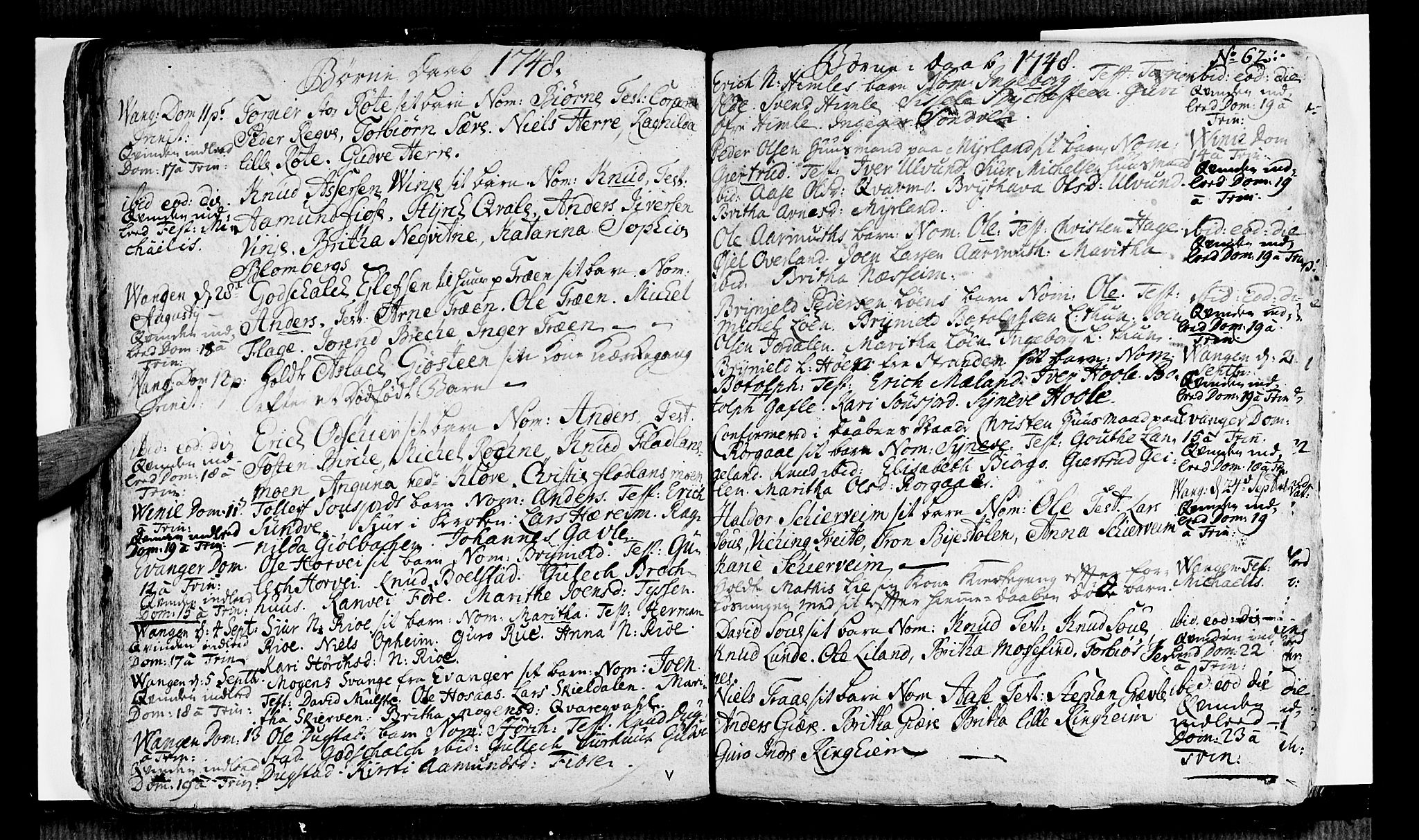 Voss sokneprestembete, AV/SAB-A-79001/H/Haa: Parish register (official) no. A 6, 1744-1752, p. 62