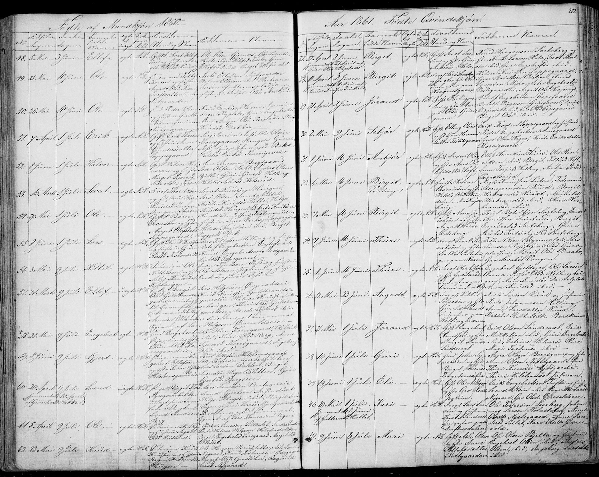 Ål kirkebøker, AV/SAKO-A-249/F/Fa/L0006: Parish register (official) no. I 6, 1849-1864, p. 222