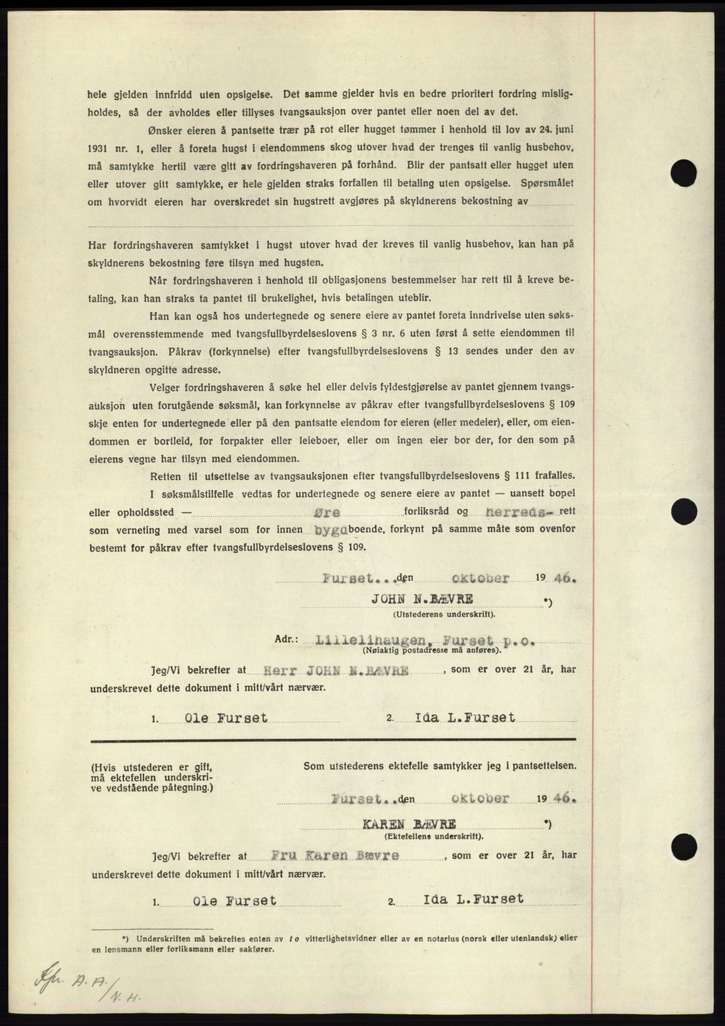 Nordmøre sorenskriveri, AV/SAT-A-4132/1/2/2Ca: Mortgage book no. B95, 1946-1947, Diary no: : 2178/1946