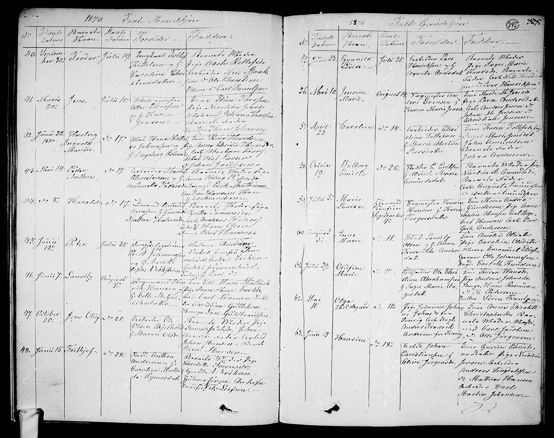 Larvik kirkebøker, AV/SAKO-A-352/G/Ga/L0003a: Parish register (copy) no. I 3A, 1830-1870, p. 345