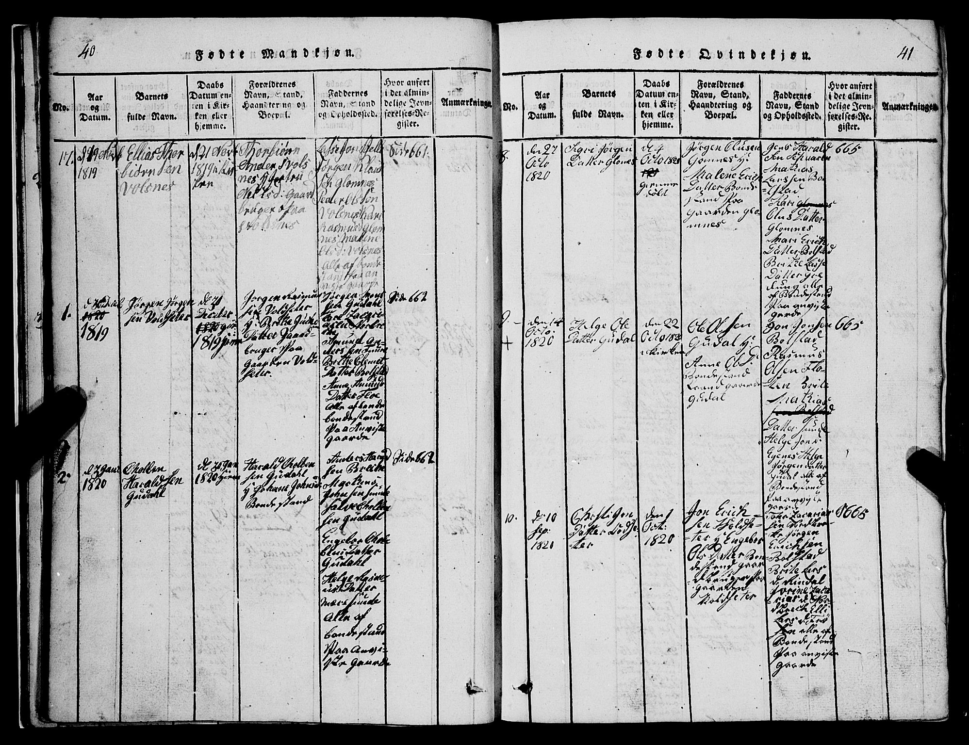 Stryn Sokneprestembete, AV/SAB-A-82501: Parish register (copy) no. C 1, 1801-1845, p. 40-41