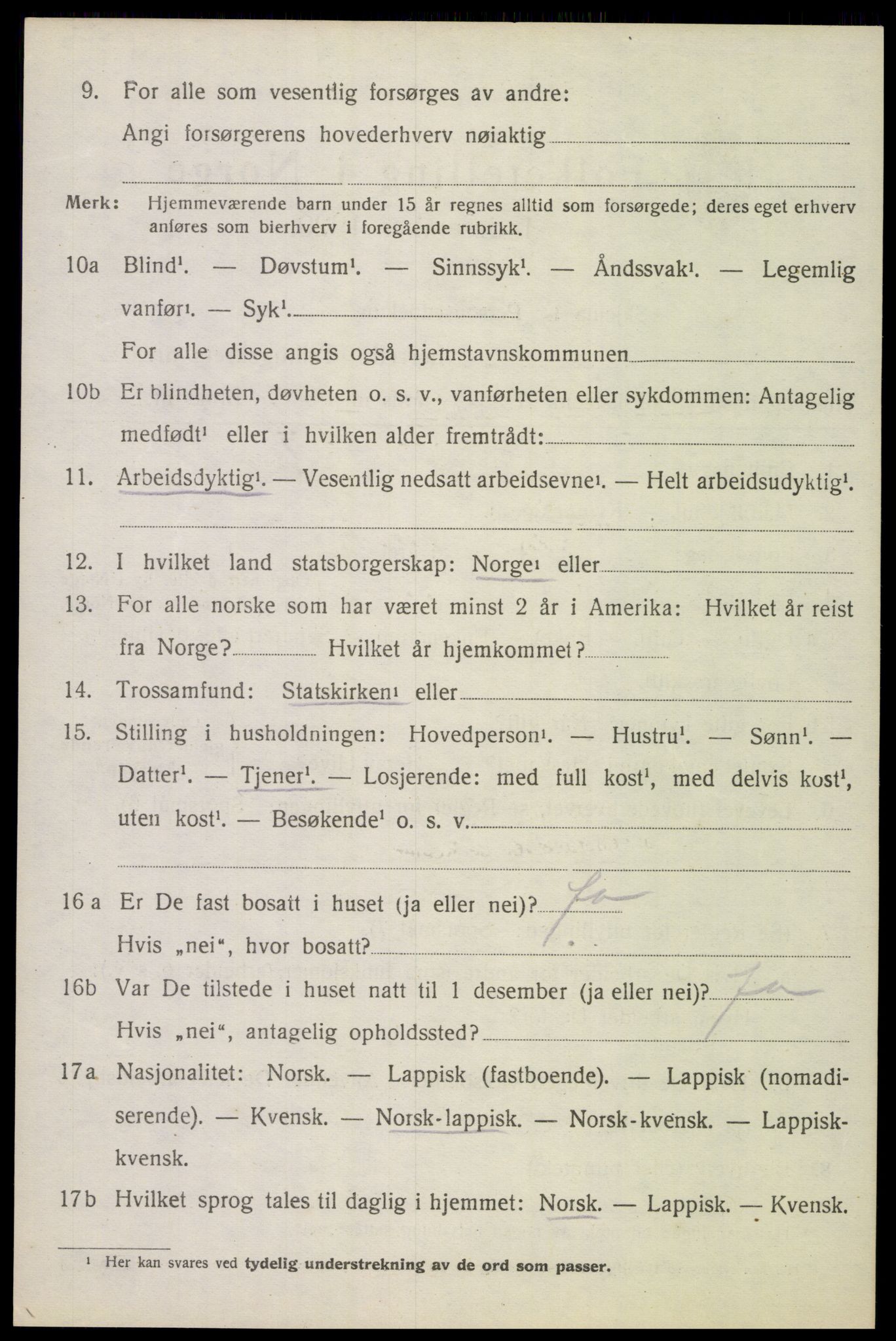 SAT, 1920 census for Evenes, 1920, p. 13195