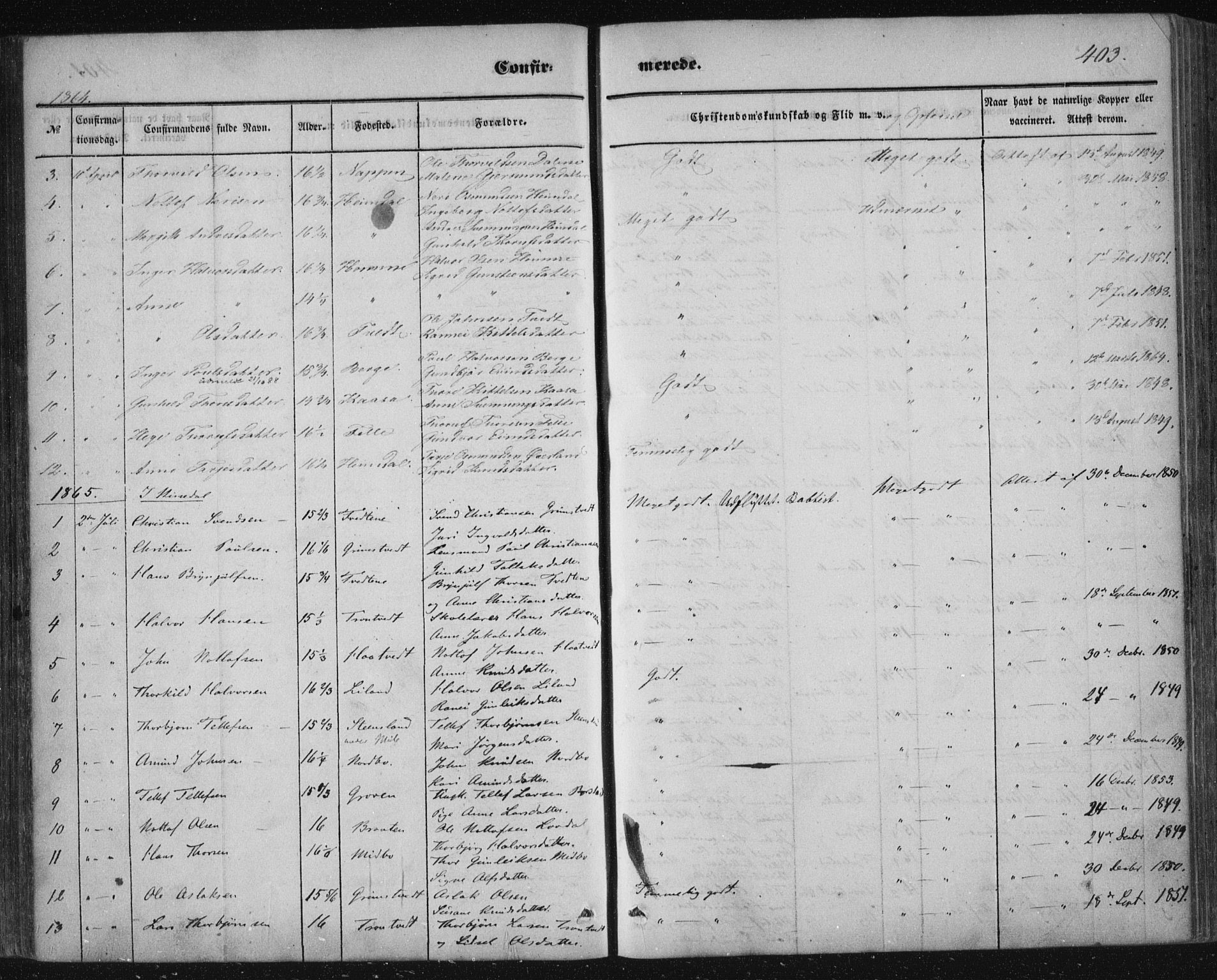 Nissedal kirkebøker, AV/SAKO-A-288/F/Fa/L0003: Parish register (official) no. I 3, 1846-1870, p. 402-403