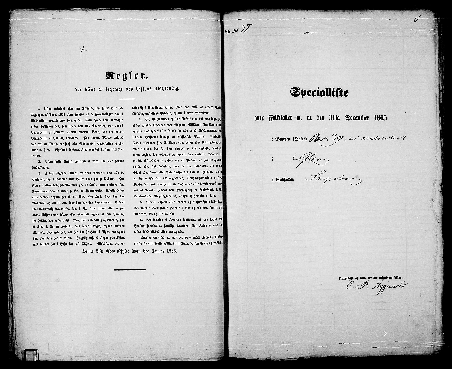 RA, 1865 census for Sarpsborg, 1865, p. 81