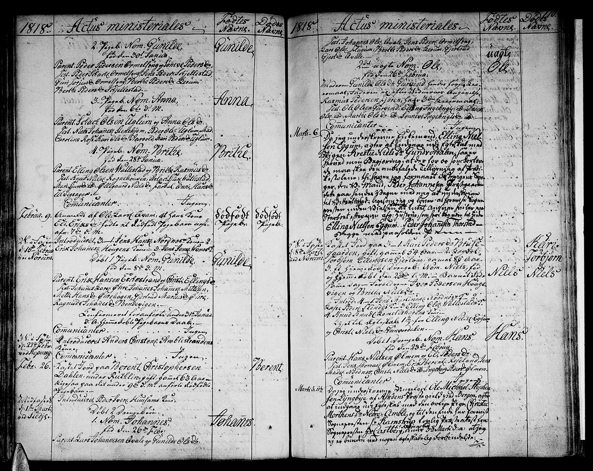 Sogndal sokneprestembete, AV/SAB-A-81301/H/Haa/Haaa/L0009: Parish register (official) no. A 9, 1809-1821, p. 110