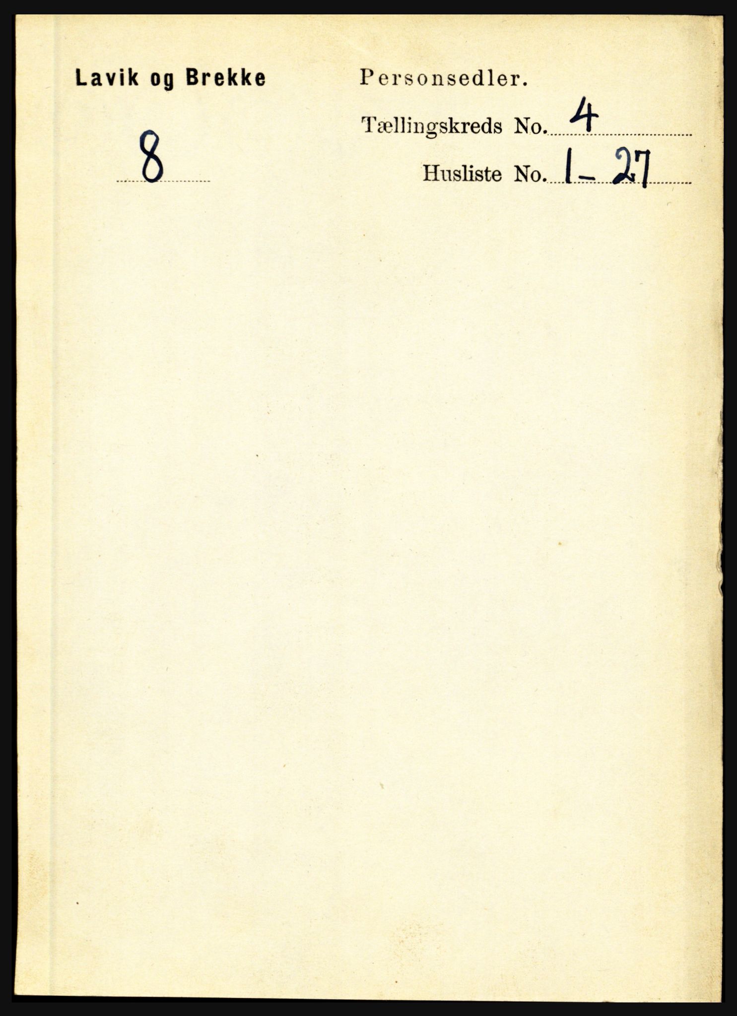 RA, 1891 census for 1415 Lavik og Brekke, 1891, p. 783