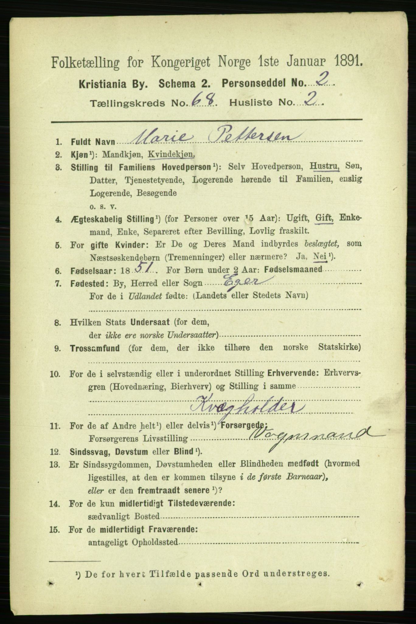 RA, 1891 census for 0301 Kristiania, 1891, p. 37479