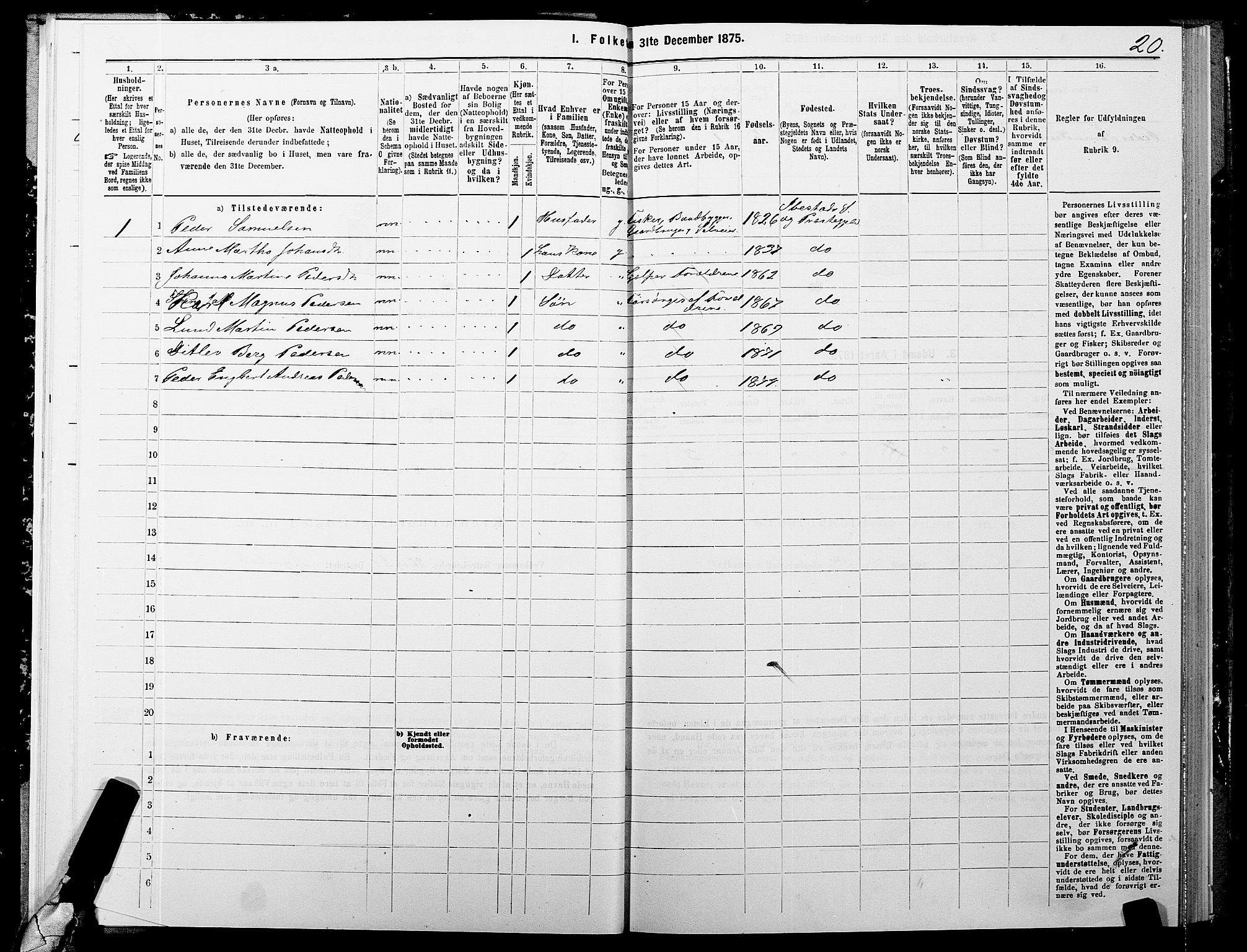 SATØ, 1875 census for 1917P Ibestad, 1875, p. 7020