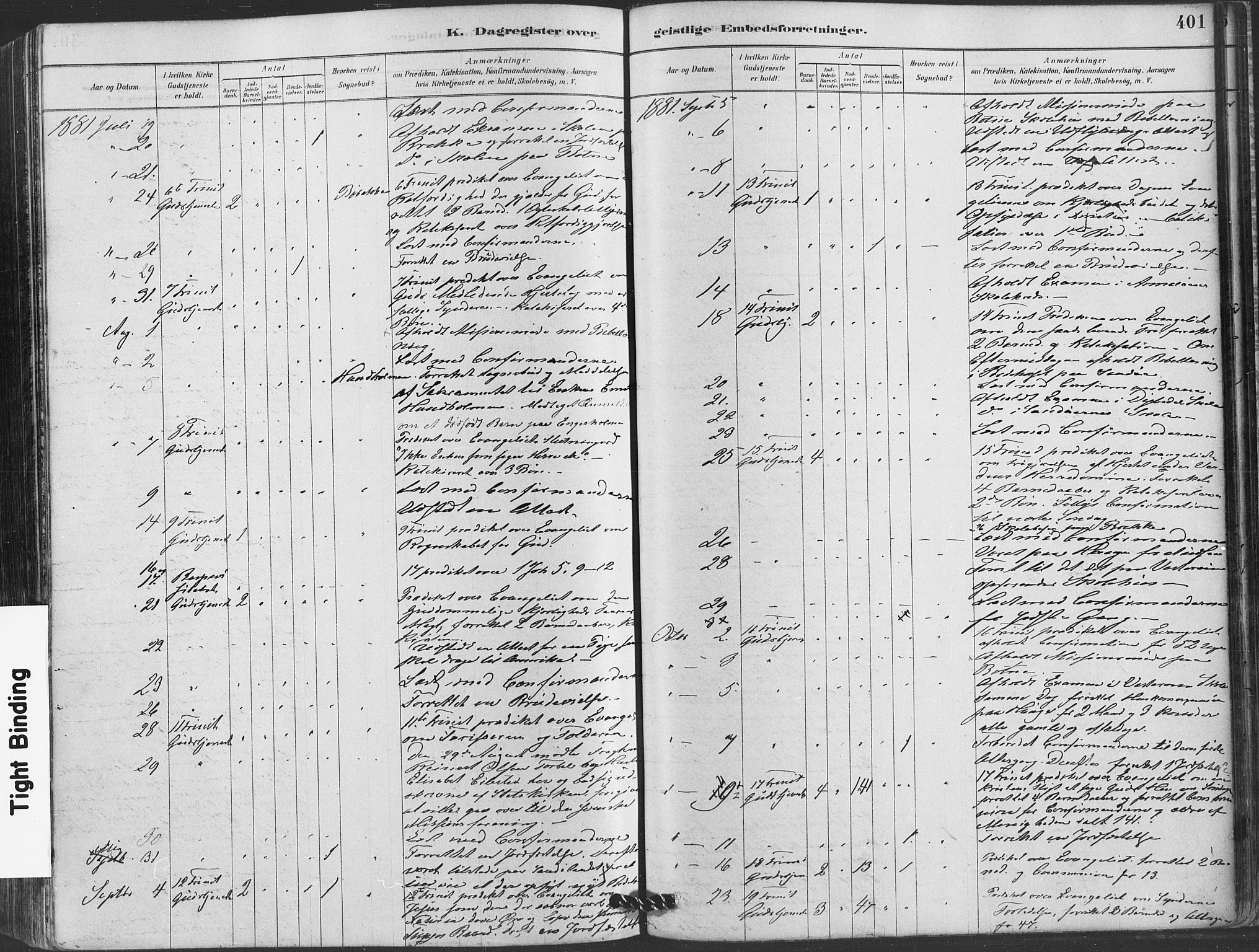 Hvaler prestekontor Kirkebøker, AV/SAO-A-2001/F/Fa/L0008: Parish register (official) no. I 8, 1878-1895, p. 401