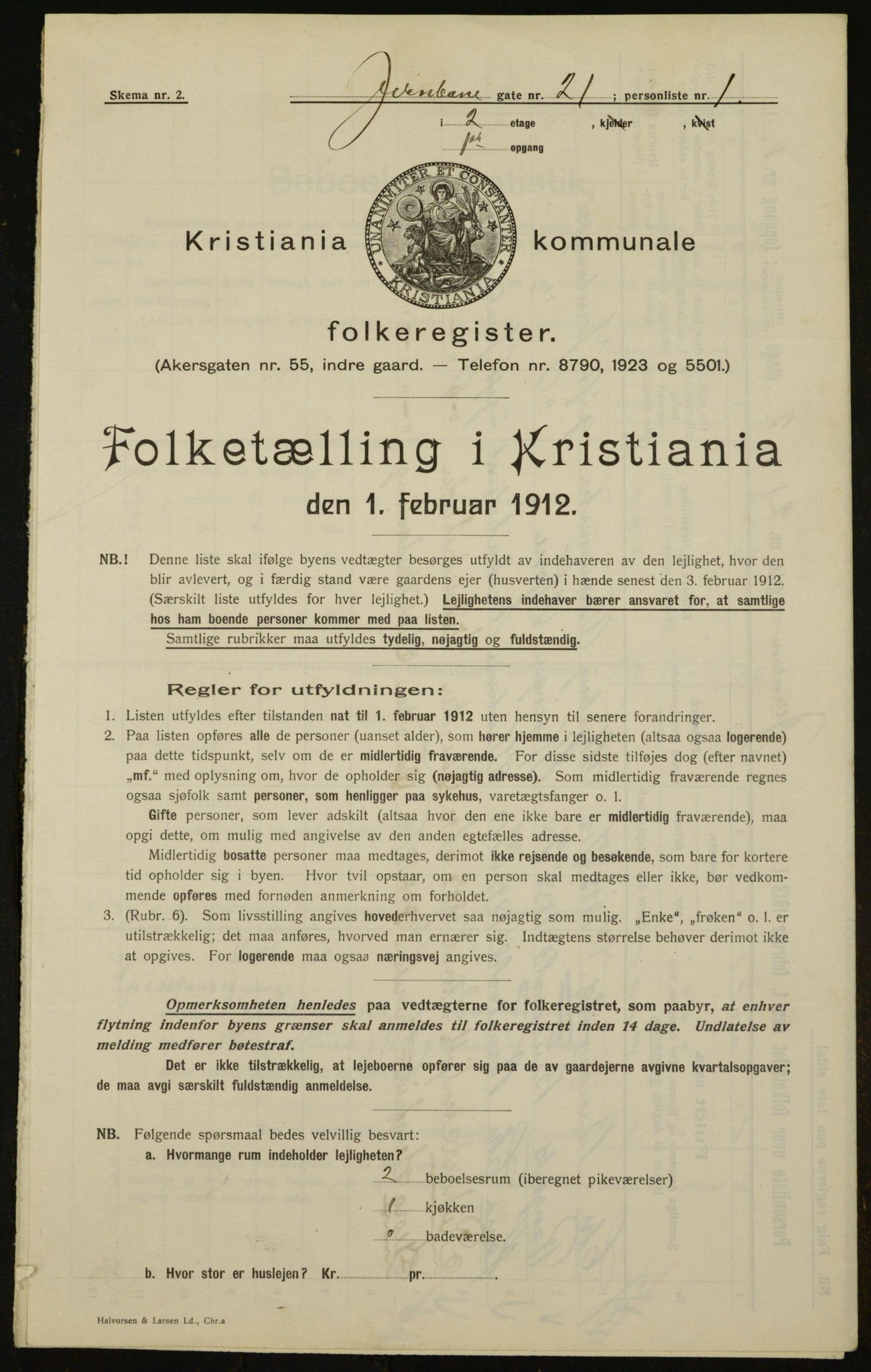 OBA, Municipal Census 1912 for Kristiania, 1912, p. 47222