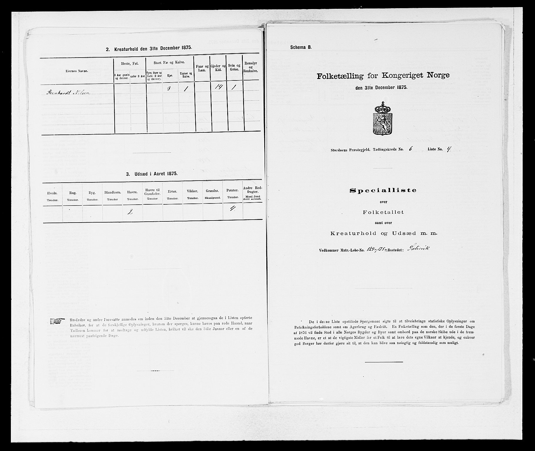 SAB, 1875 census for 1221P Stord, 1875, p. 545