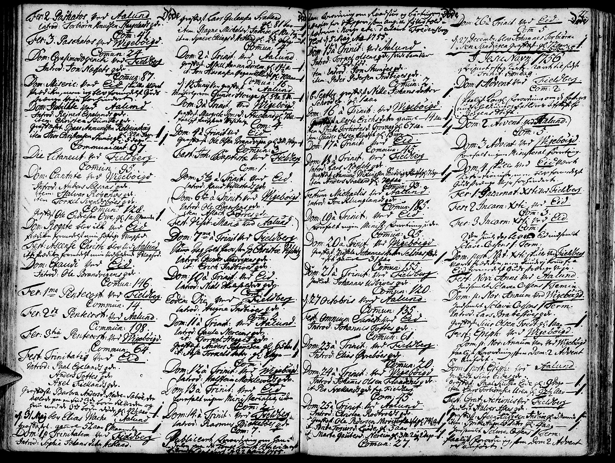 Fjelberg sokneprestembete, SAB/A-75201/H/Haa: Parish register (official) no. A 1, 1739-1759, p. 72