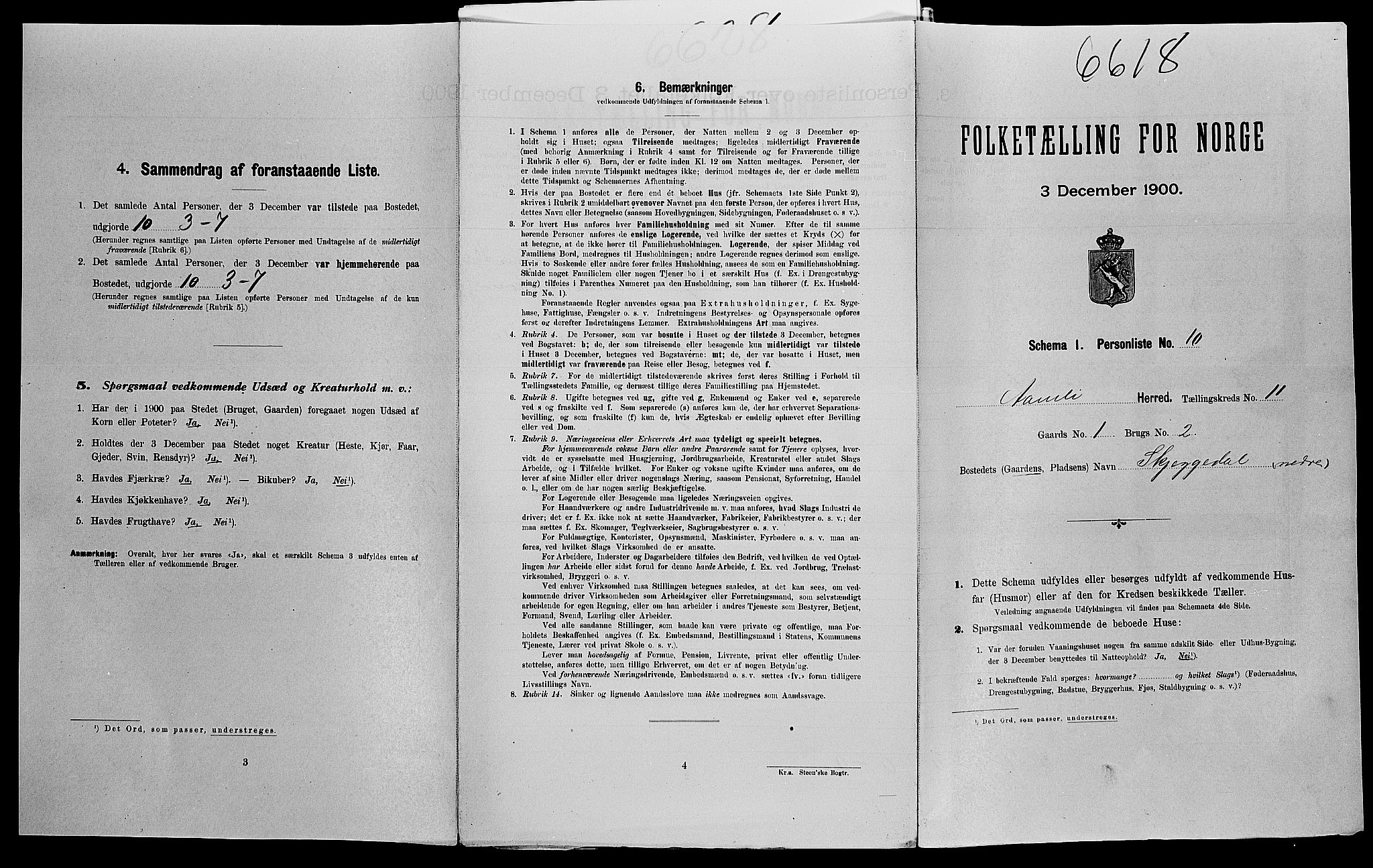 SAK, 1900 census for Åmli, 1900, p. 855