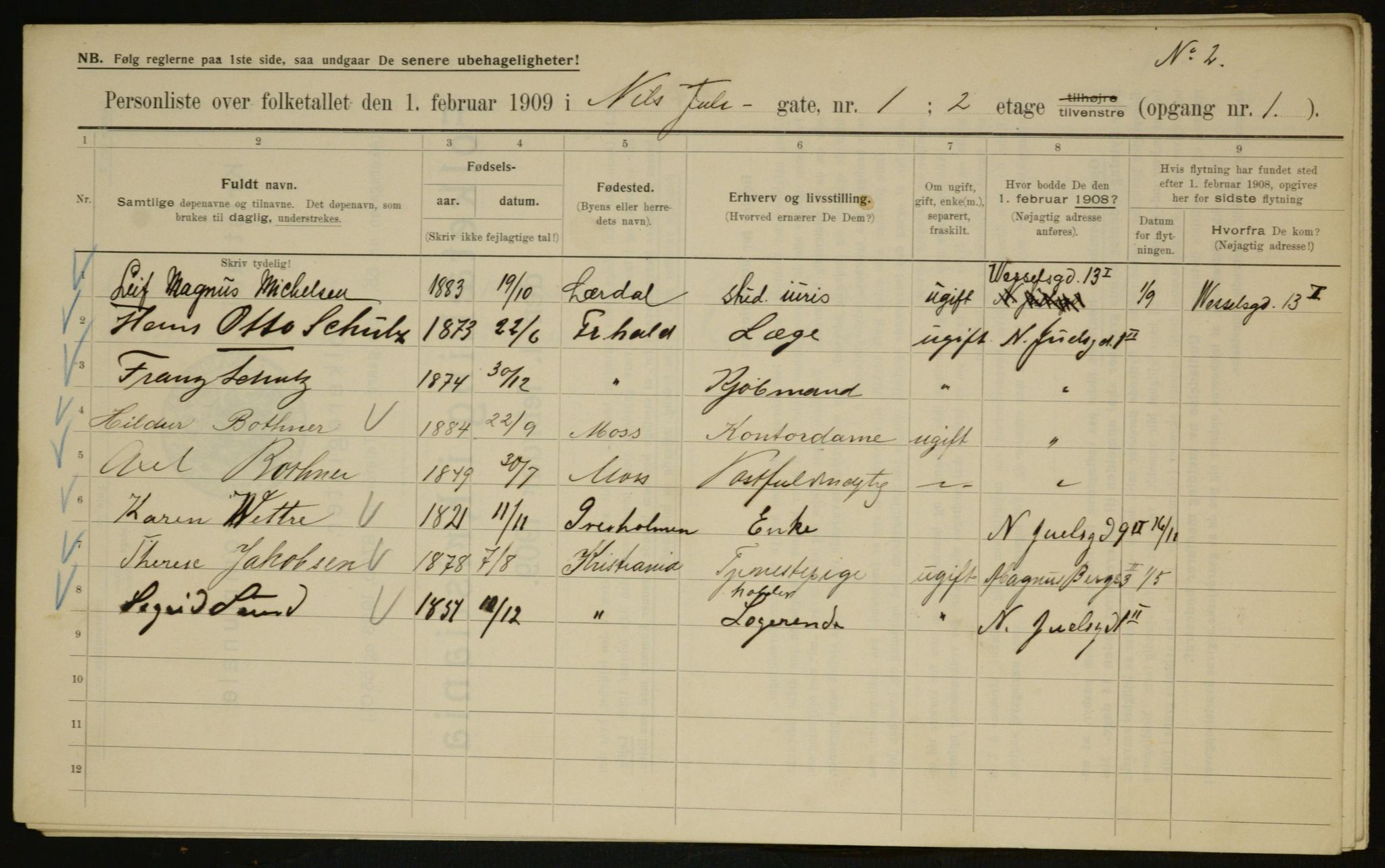 OBA, Municipal Census 1909 for Kristiania, 1909, p. 63431