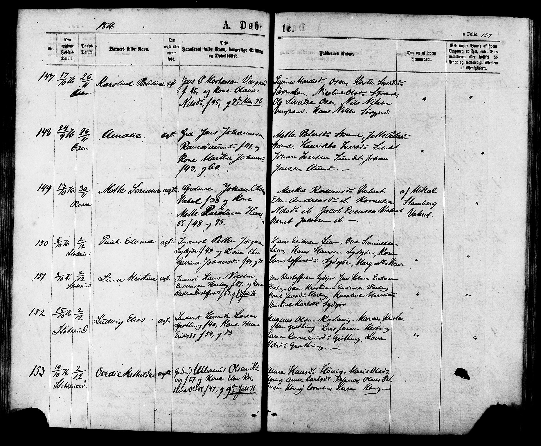 Ministerialprotokoller, klokkerbøker og fødselsregistre - Sør-Trøndelag, SAT/A-1456/657/L0706: Parish register (official) no. 657A07, 1867-1878, p. 137