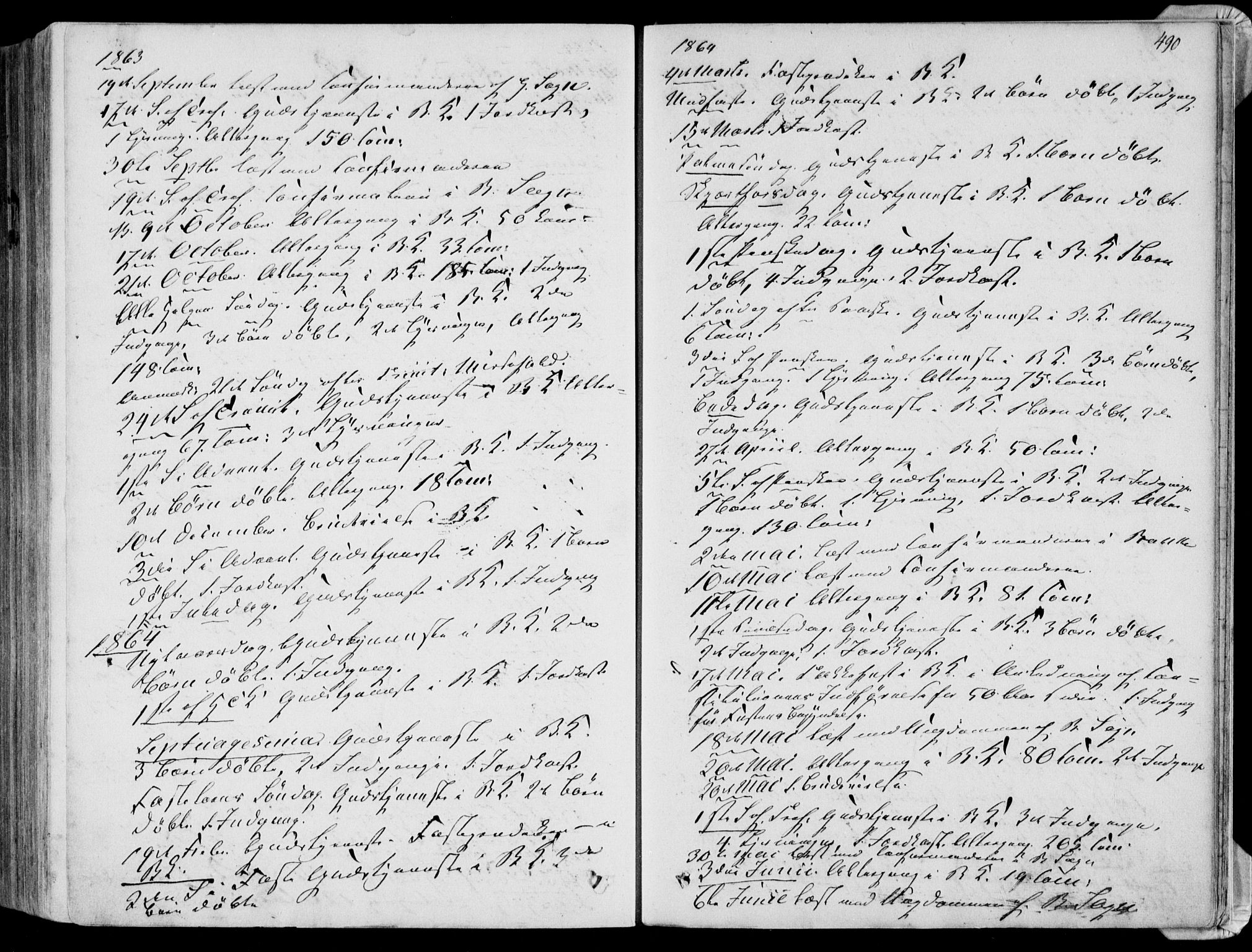 Bakke sokneprestkontor, AV/SAK-1111-0002/F/Fa/Faa/L0006: Parish register (official) no. A 6, 1855-1877, p. 490