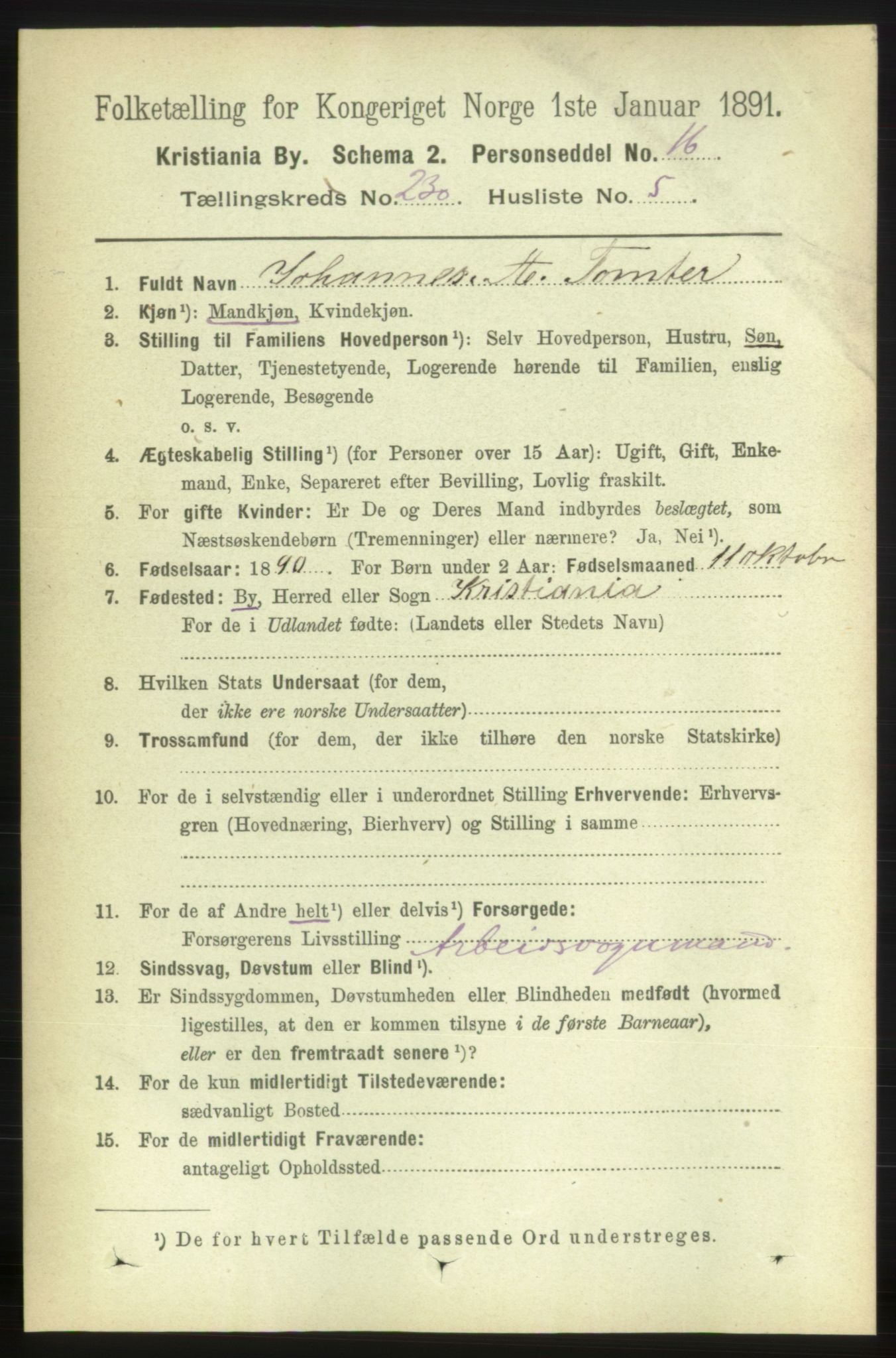 RA, 1891 census for 0301 Kristiania, 1891, p. 142338