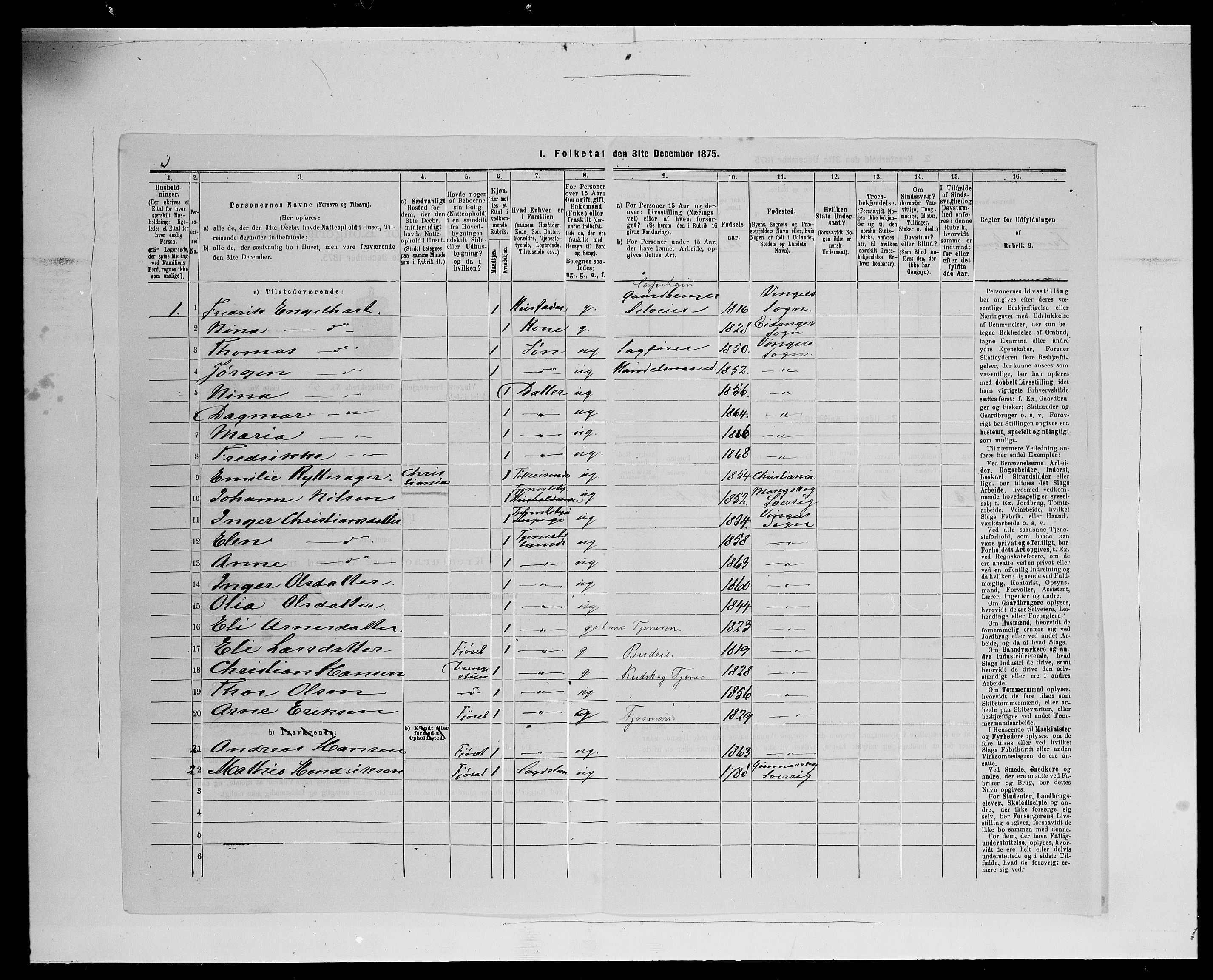 SAH, 1875 census for 0421L Vinger/Vinger og Austmarka, 1875, p. 769