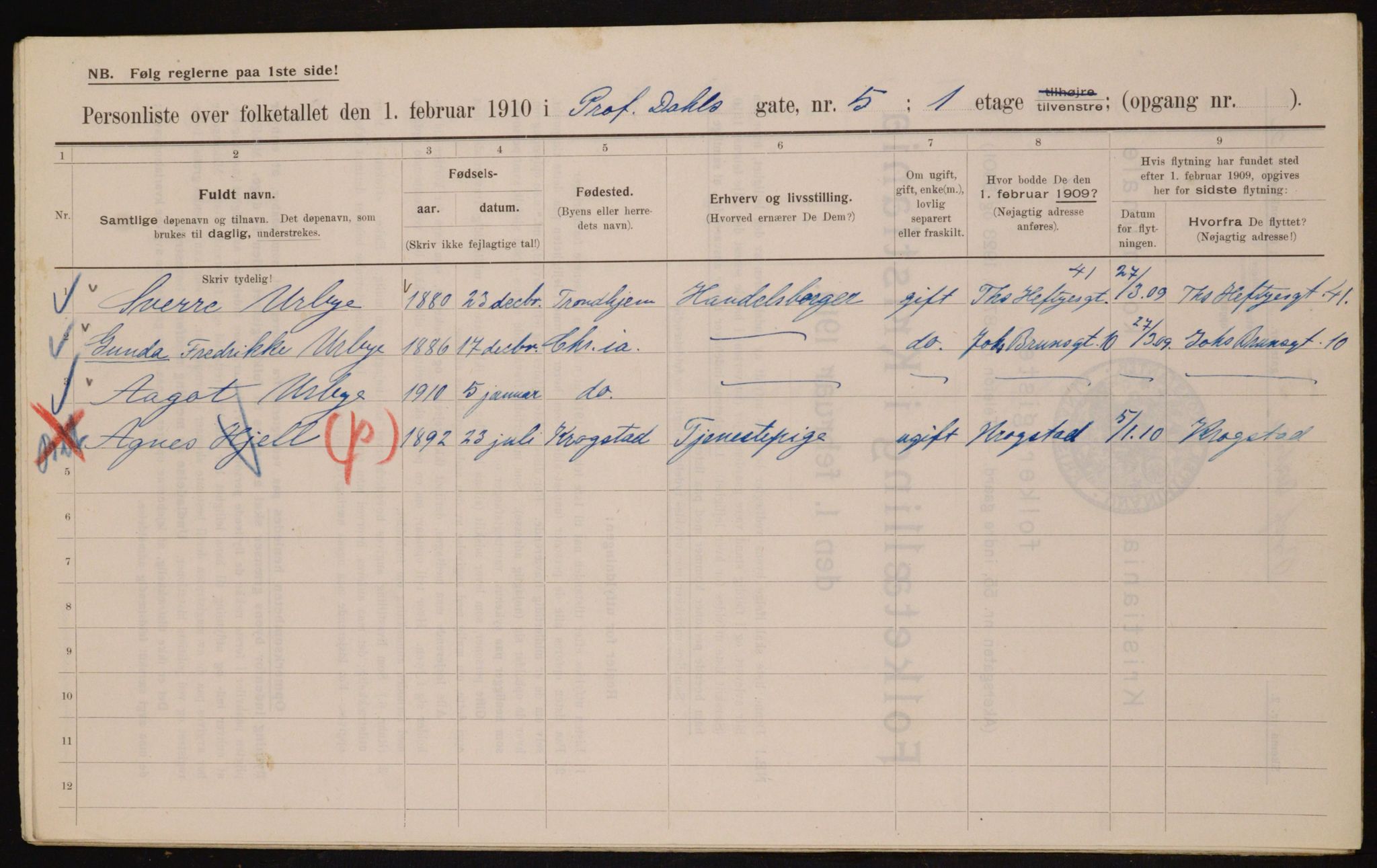 OBA, Municipal Census 1910 for Kristiania, 1910, p. 77878