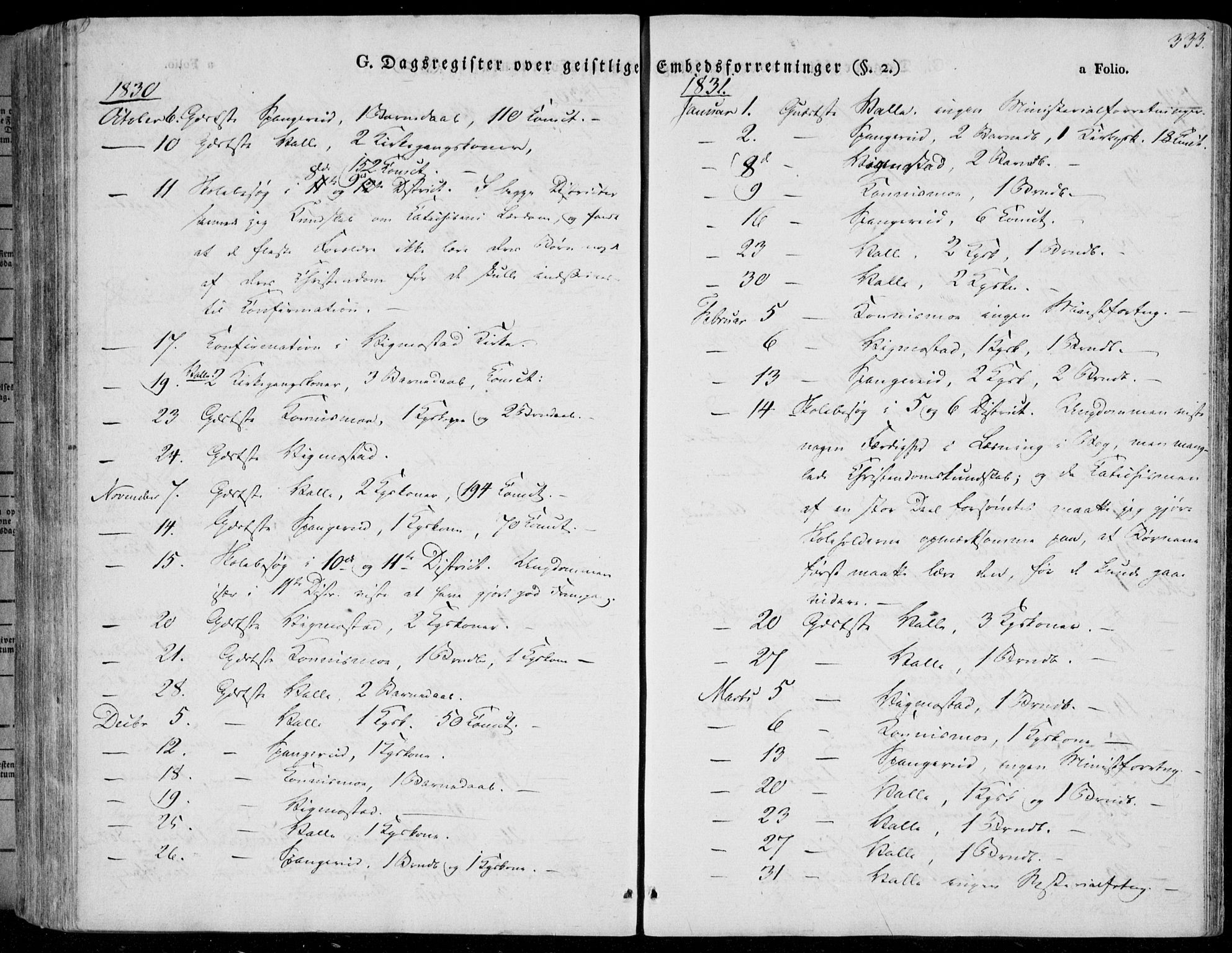 Sør-Audnedal sokneprestkontor, SAK/1111-0039/F/Fa/Fab/L0006: Parish register (official) no. A 6, 1829-1855, p. 333