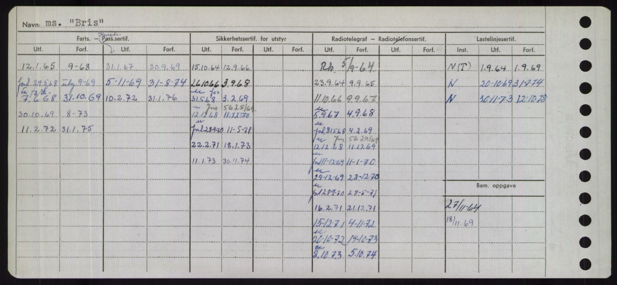 Sjøfartsdirektoratet med forløpere, Skipsmålingen, AV/RA-S-1627/H/Hd/L0005: Fartøy, Br-Byg, p. 274